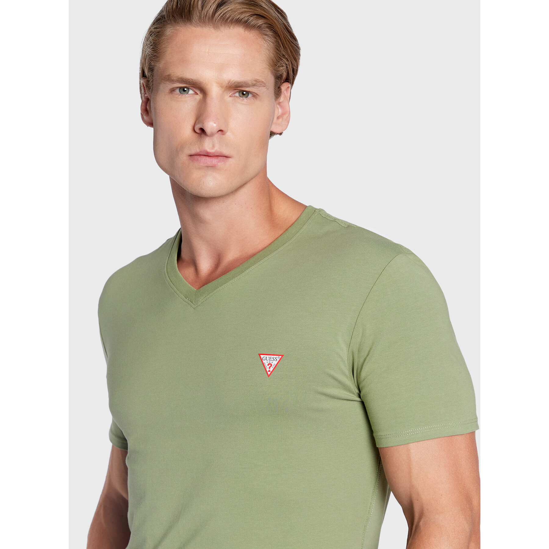 Guess Tricou M2YI32 J1311 Verde Super Slim Fit - Pled.ro