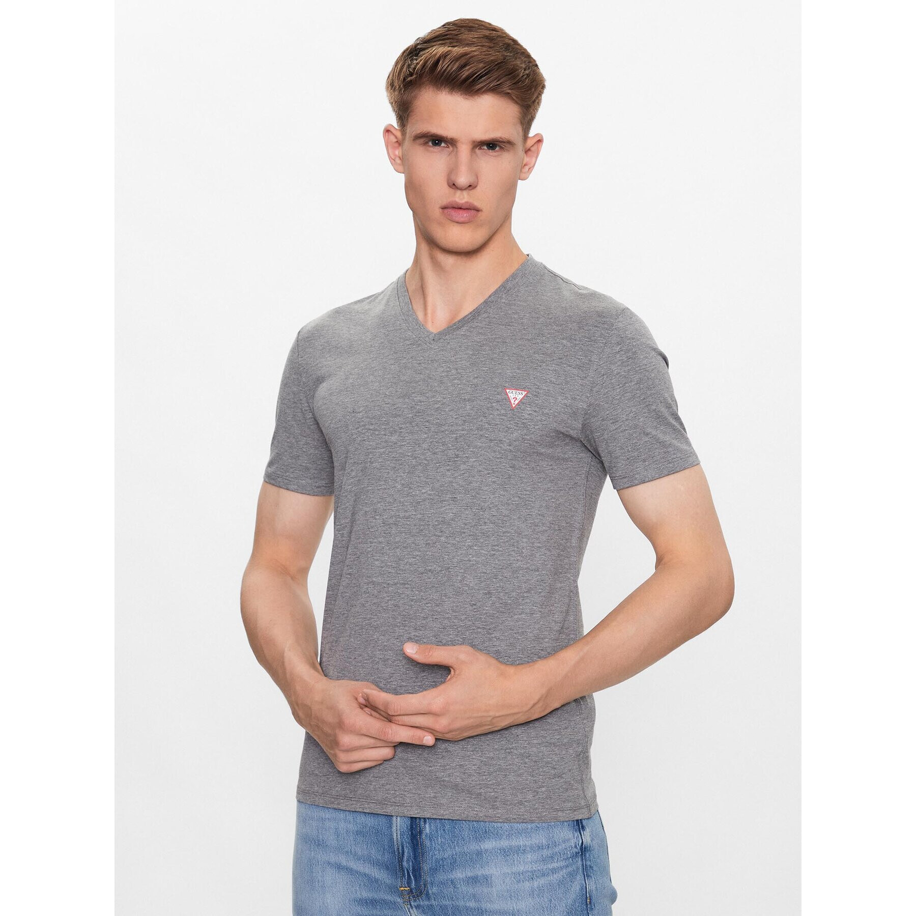 Guess Tricou M2YI32 J1314 Gri Slim Fit - Pled.ro