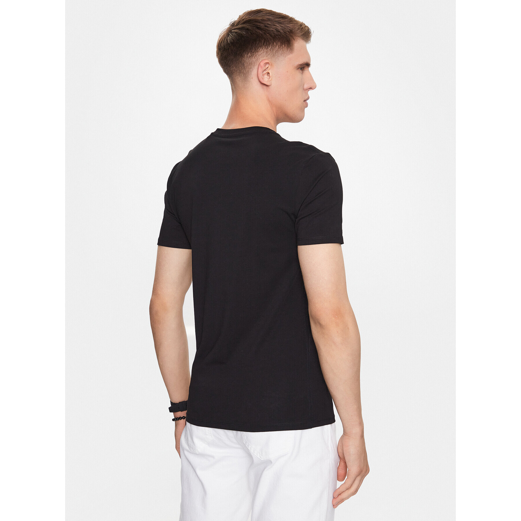 Guess Tricou M2YI32 J1314 Negru Slim Fit - Pled.ro