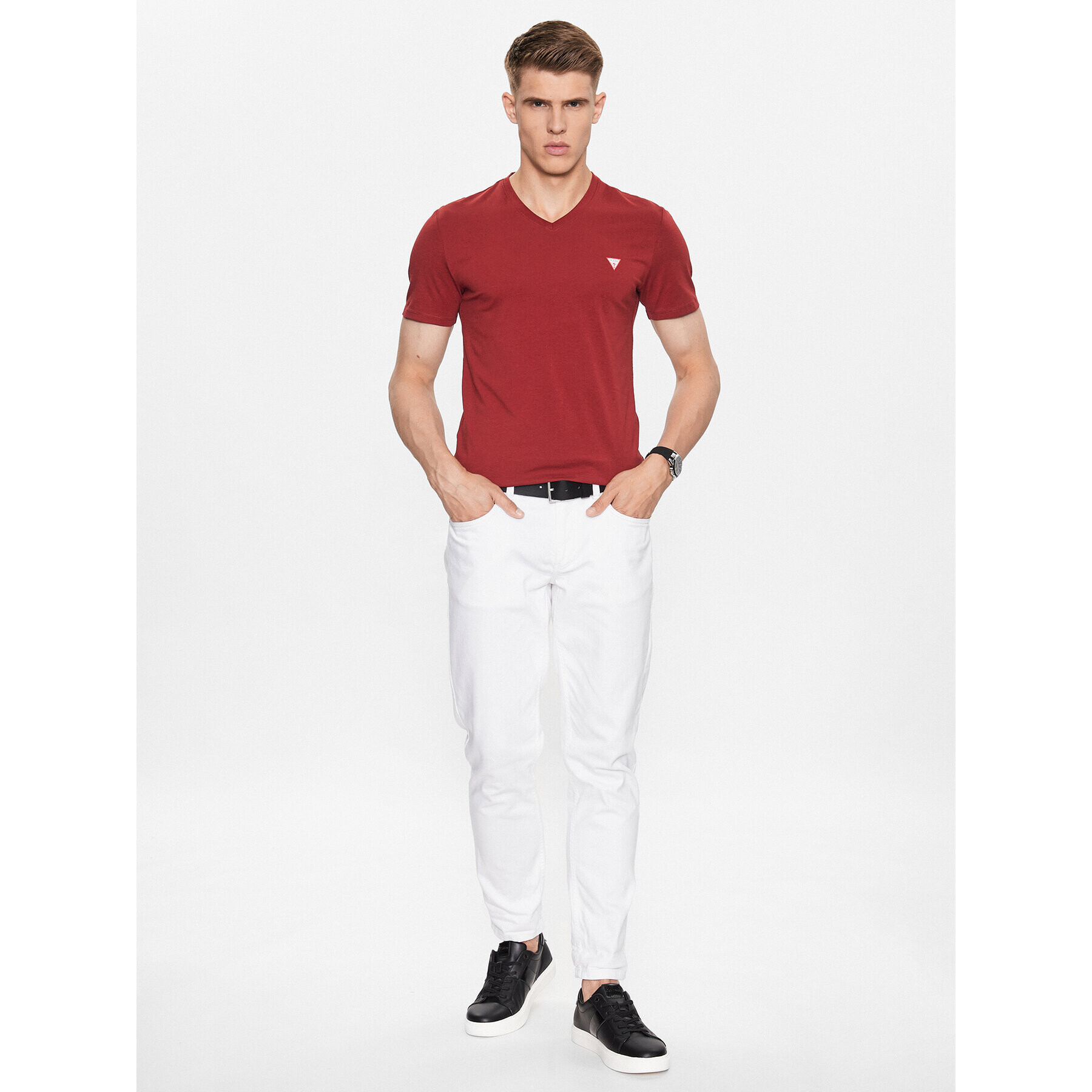 Guess Tricou M2YI32 J1314 Roșu Slim Fit - Pled.ro