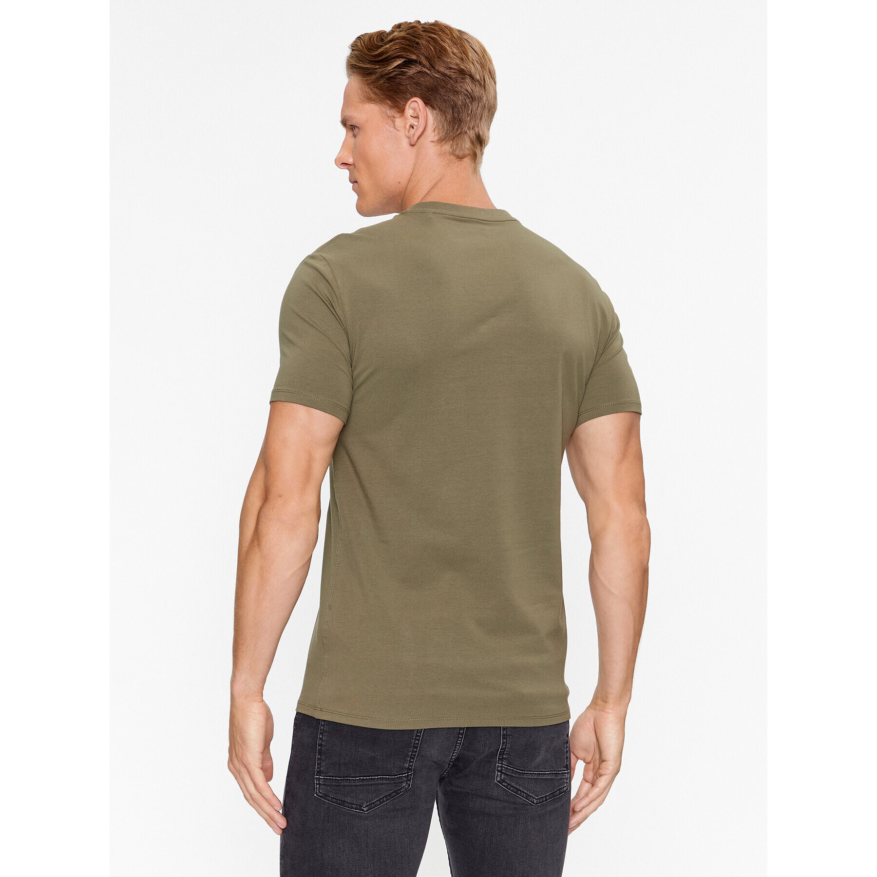 Guess Tricou M2YI32 J1314 Verde Slim Fit - Pled.ro