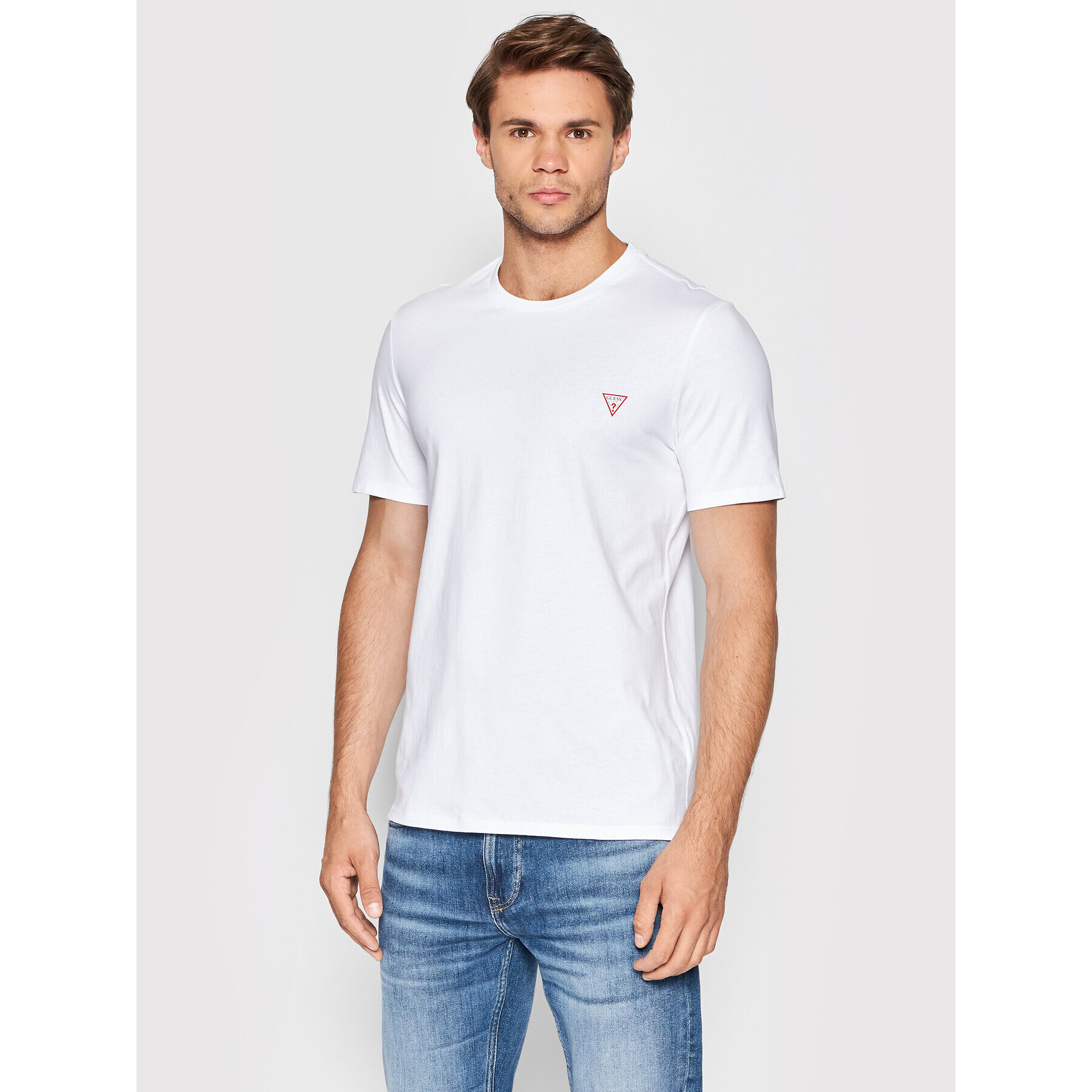 Guess Tricou M2YI36 I3Z11 Alb Slim Fit - Pled.ro