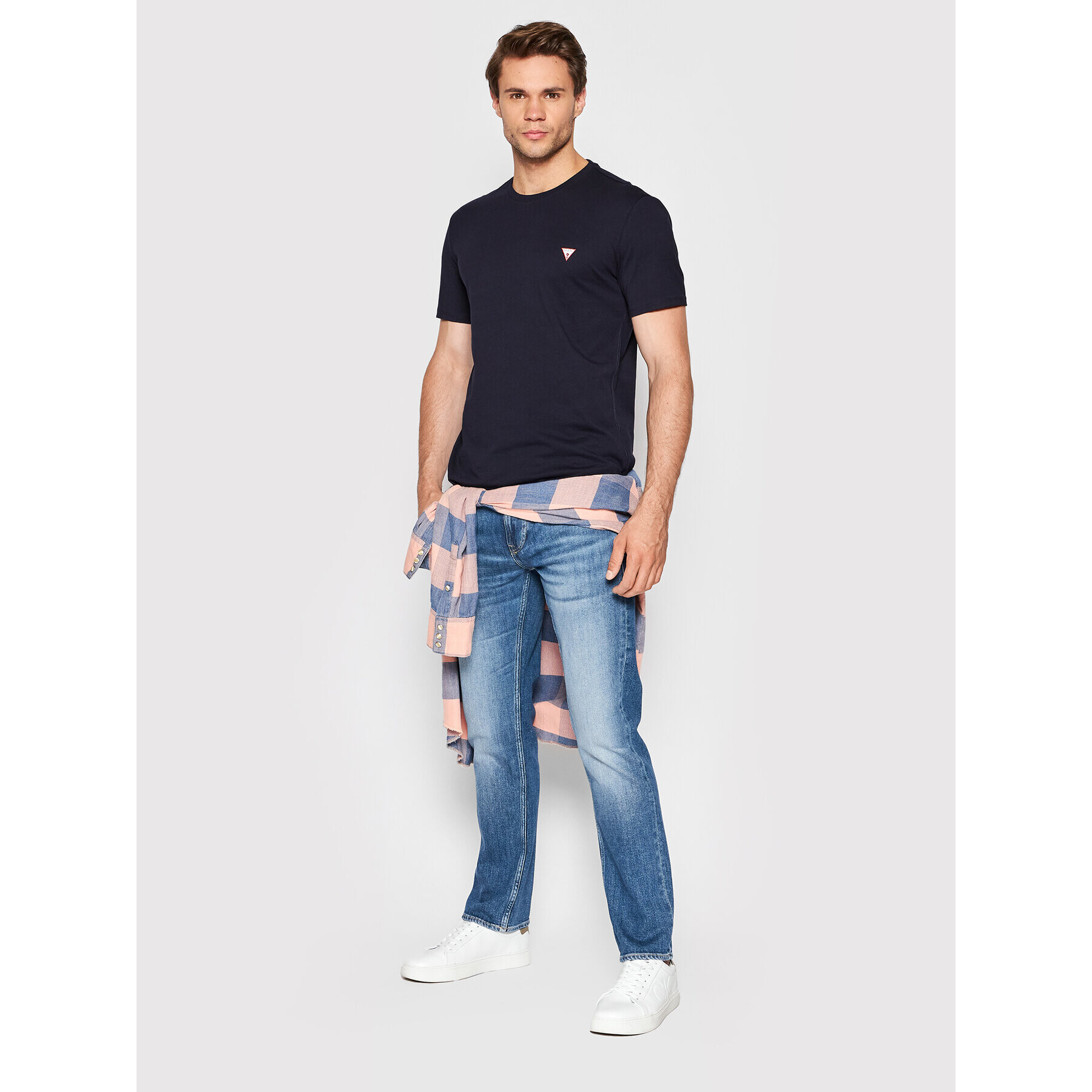 Guess Tricou M2YI36 I3Z11 Bleumarin Slim Fit - Pled.ro