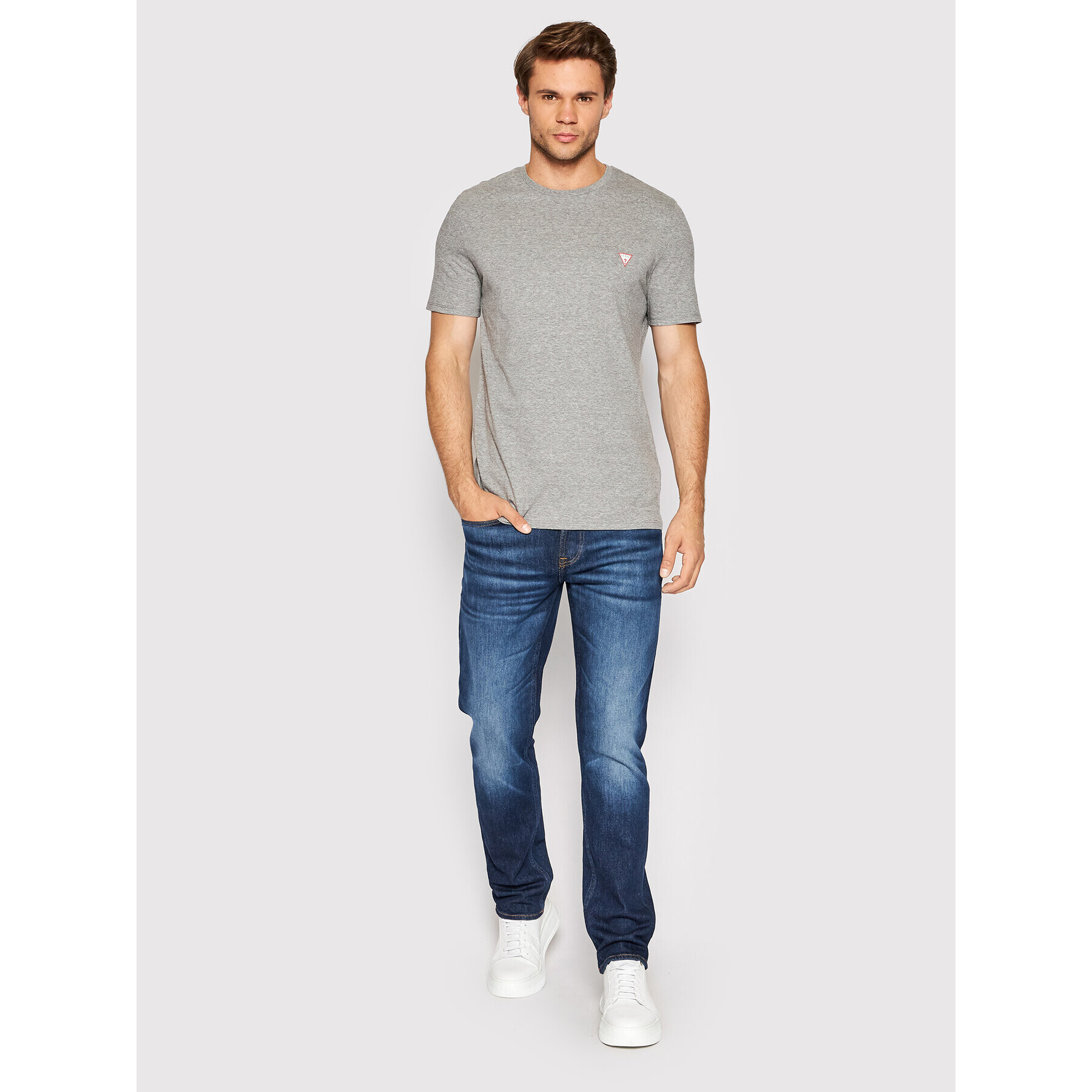 Guess Tricou M2YI36 I3Z11 Gri Slim Fit - Pled.ro