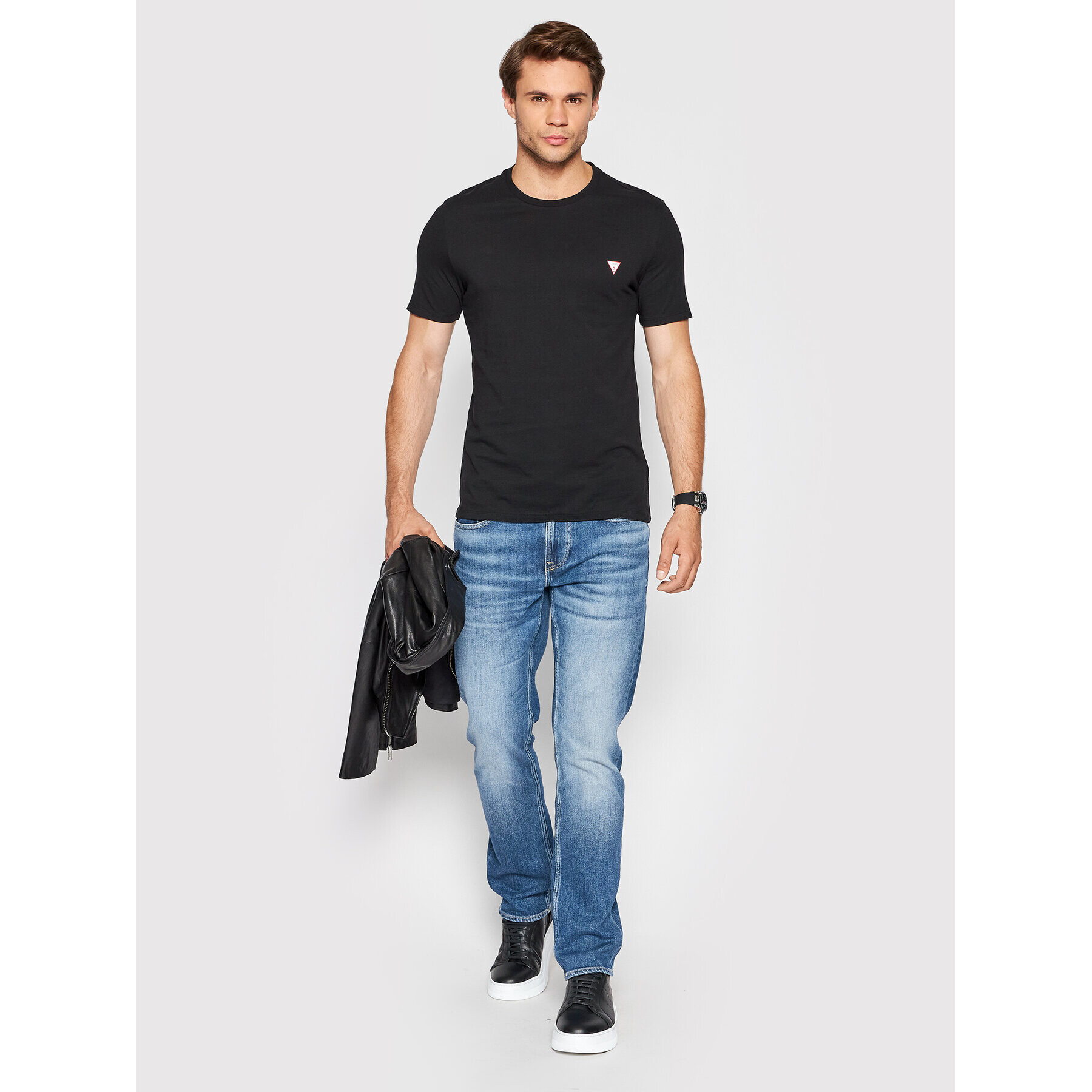 Guess Tricou M2YI36 I3Z11 Negru Slim Fit - Pled.ro