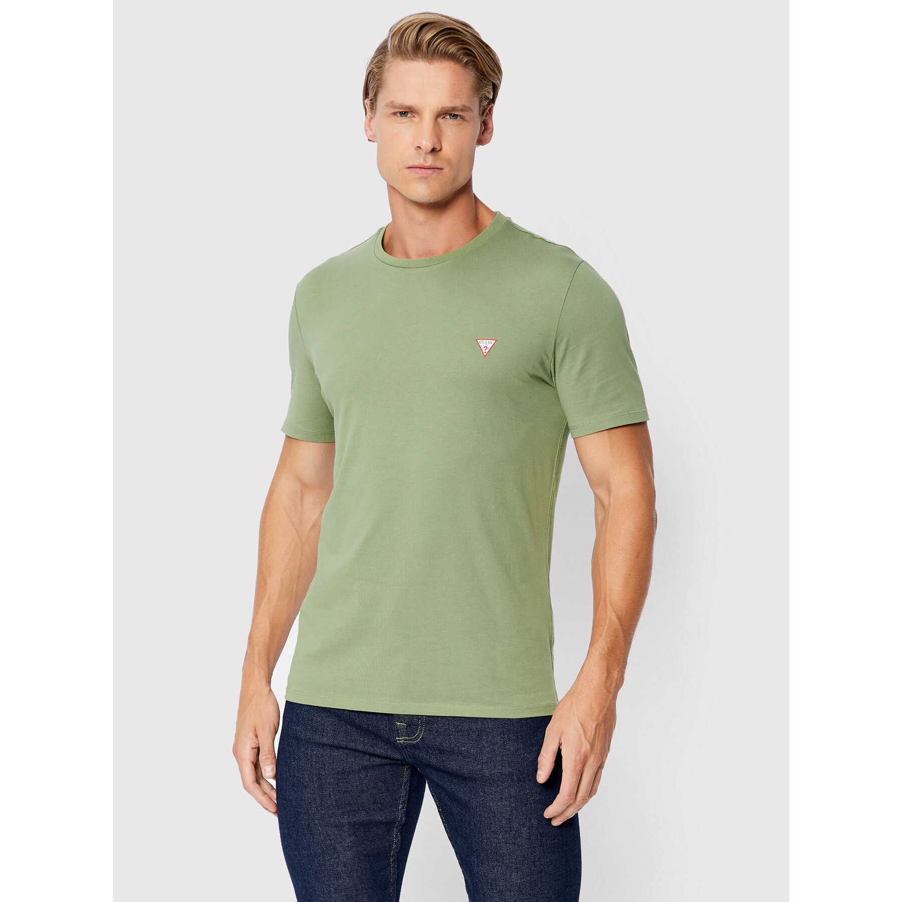 Guess Tricou M2YI36 I3Z11 Verde Slim Fit - Pled.ro