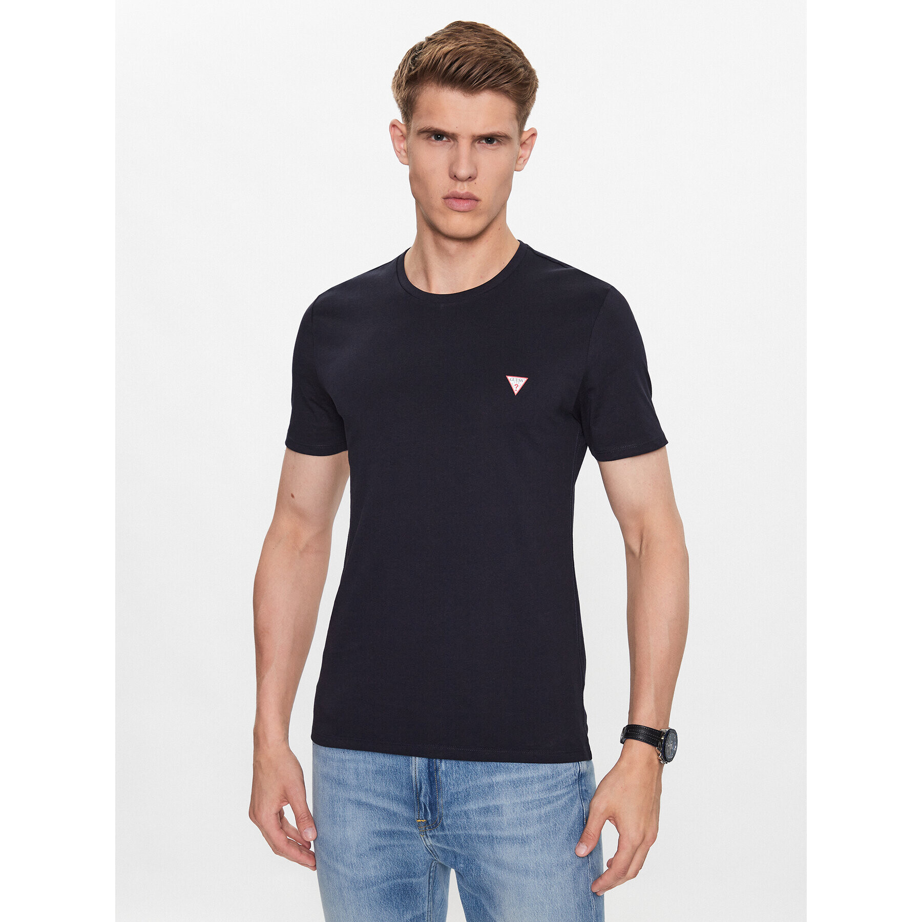 Guess Tricou M2YI36 I3Z14 Bleumarin Slim Fit - Pled.ro