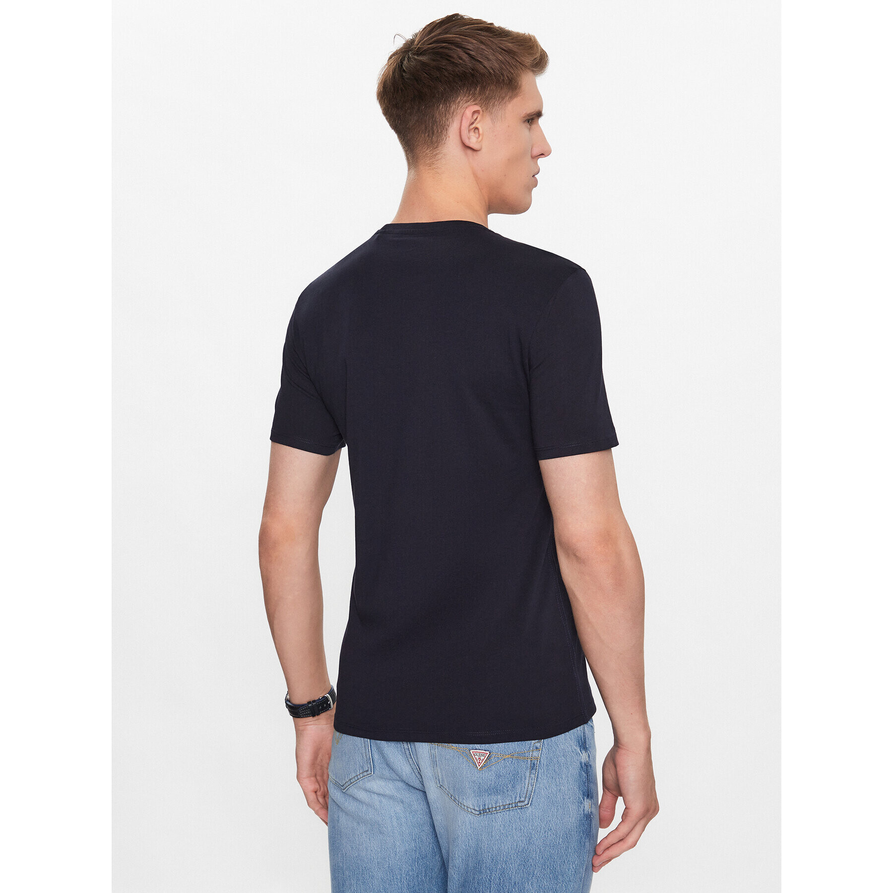 Guess Tricou M2YI36 I3Z14 Bleumarin Slim Fit - Pled.ro