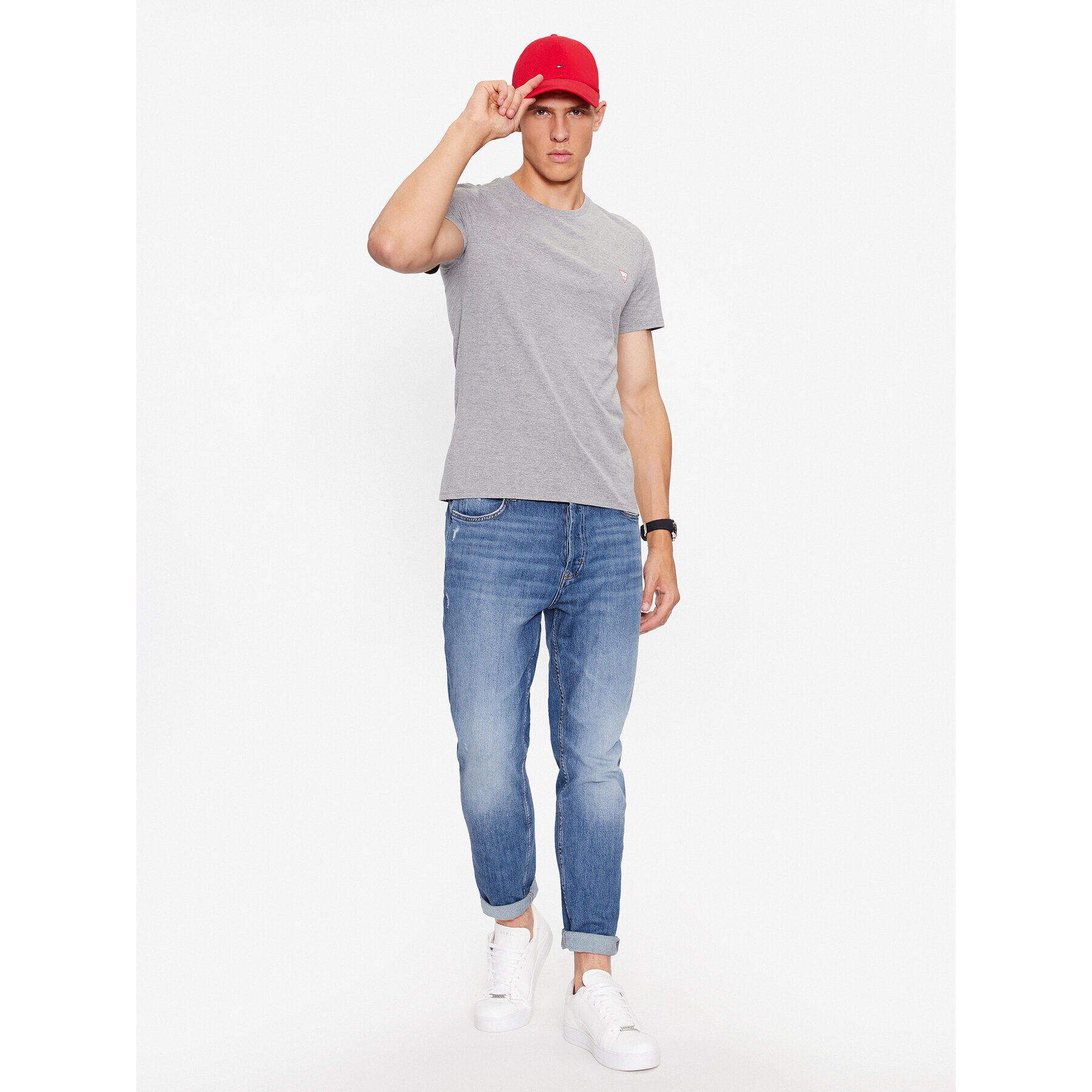 Guess Tricou M2YI36 I3Z14 Gri Slim Fit - Pled.ro