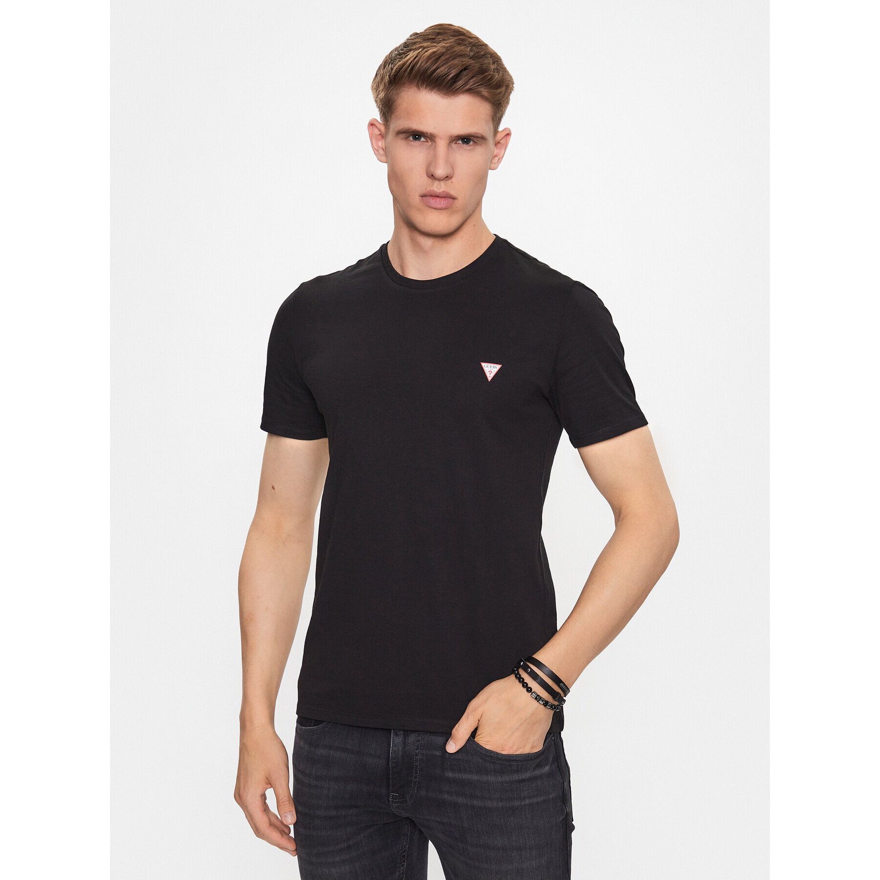 Guess Tricou M2YI36 I3Z14 Negru Slim Fit - Pled.ro