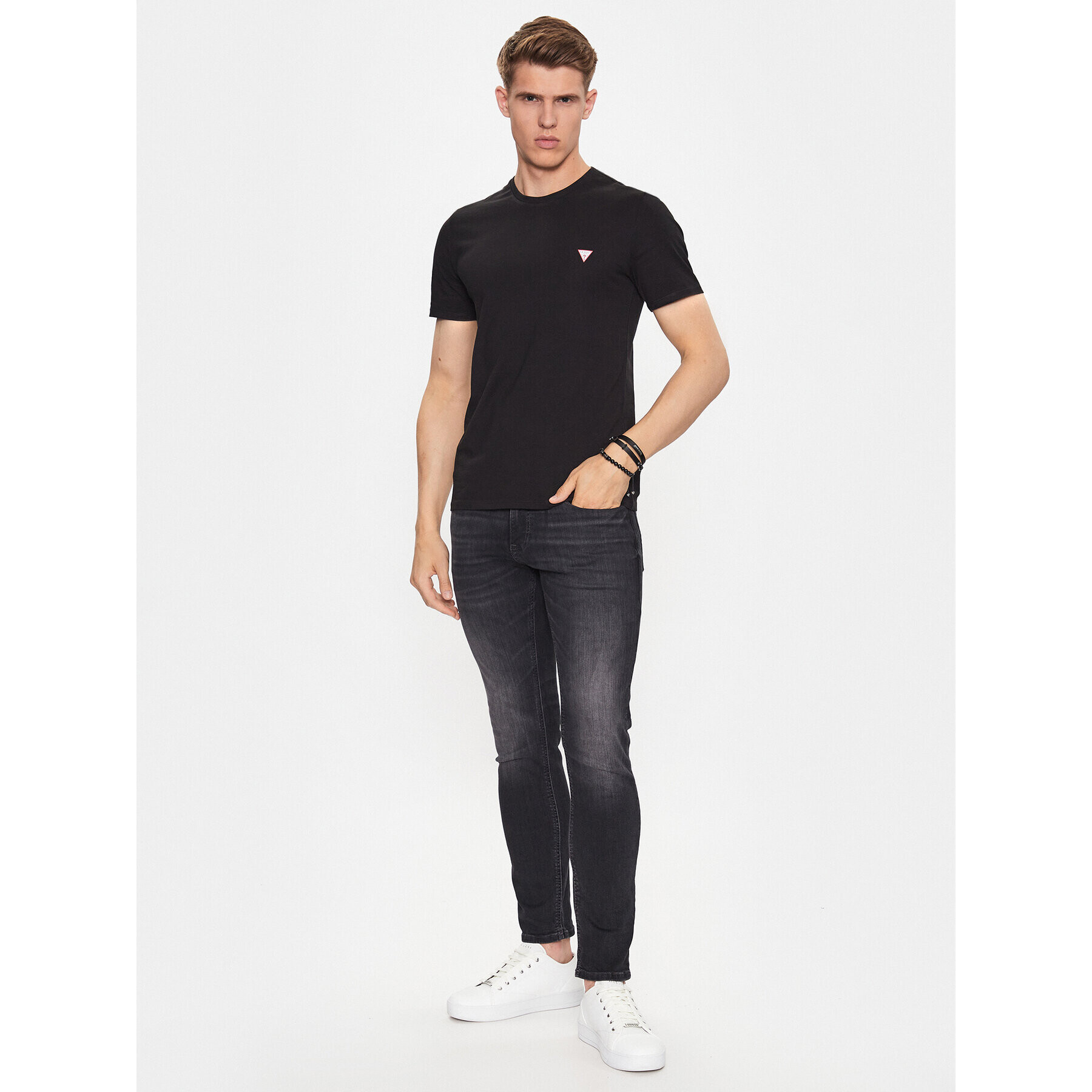 Guess Tricou M2YI36 I3Z14 Negru Slim Fit - Pled.ro