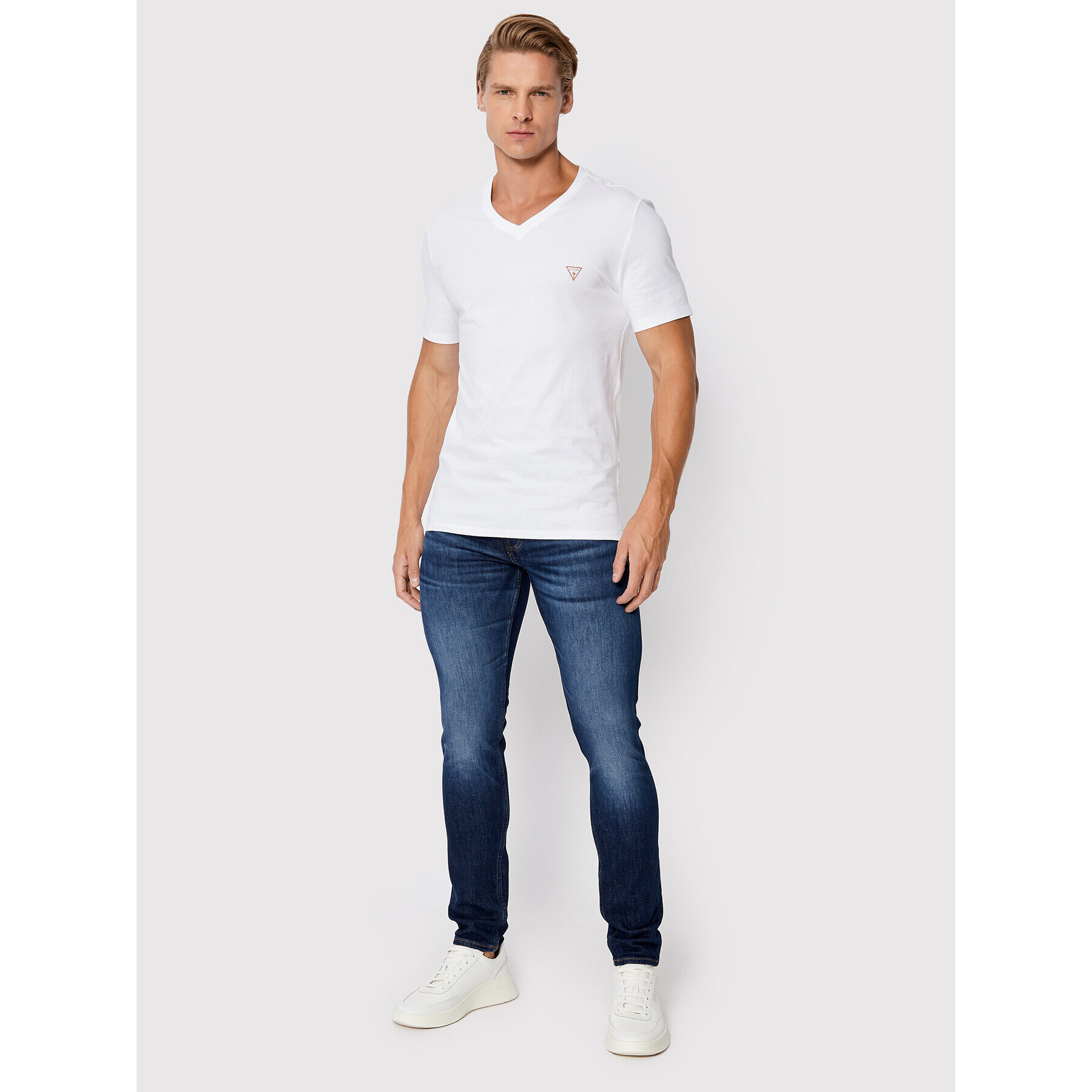 Guess Tricou M2YI37 I3Z11 Alb Slim Fit - Pled.ro