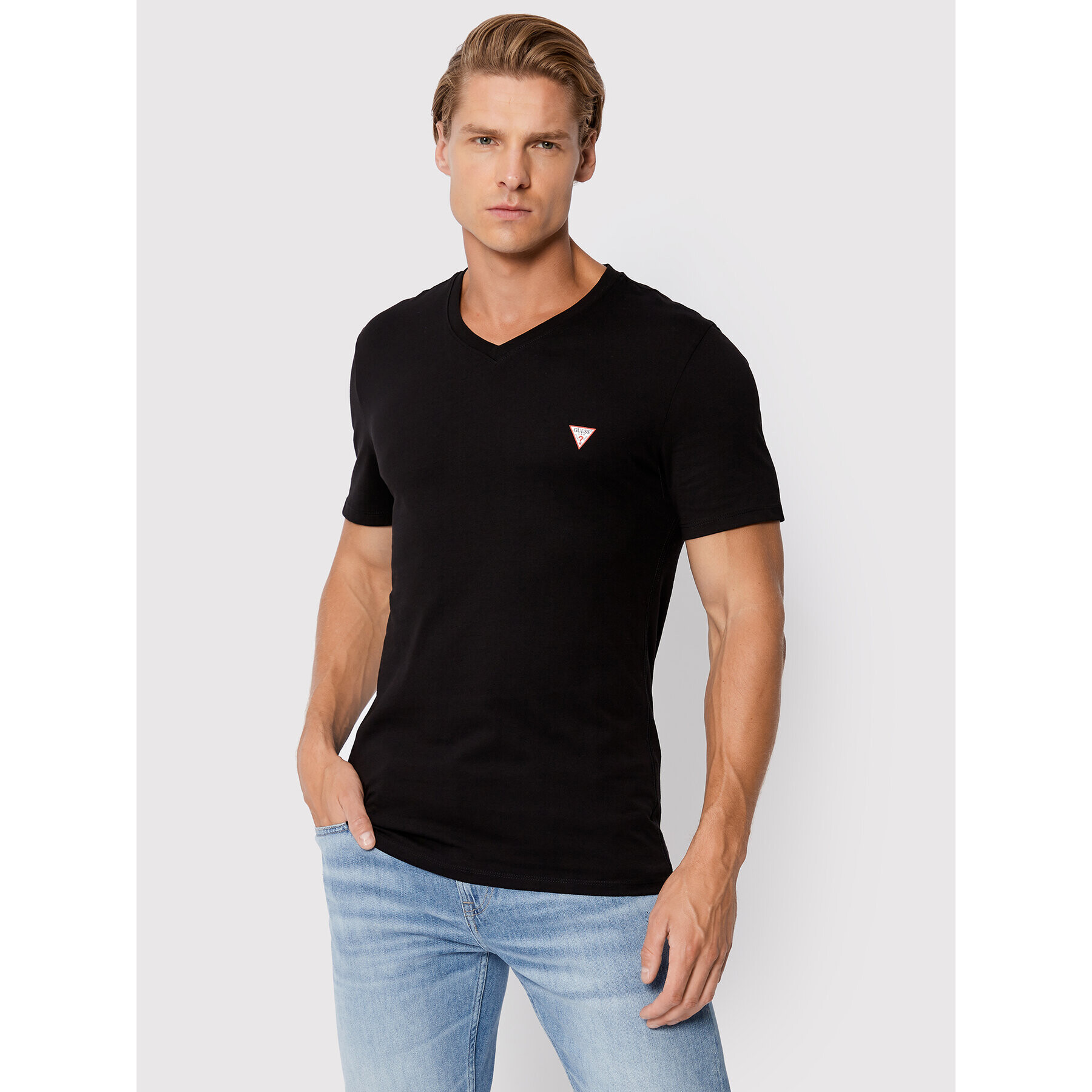 Guess Tricou M2YI37 I3Z11 Negru Slim Fit - Pled.ro