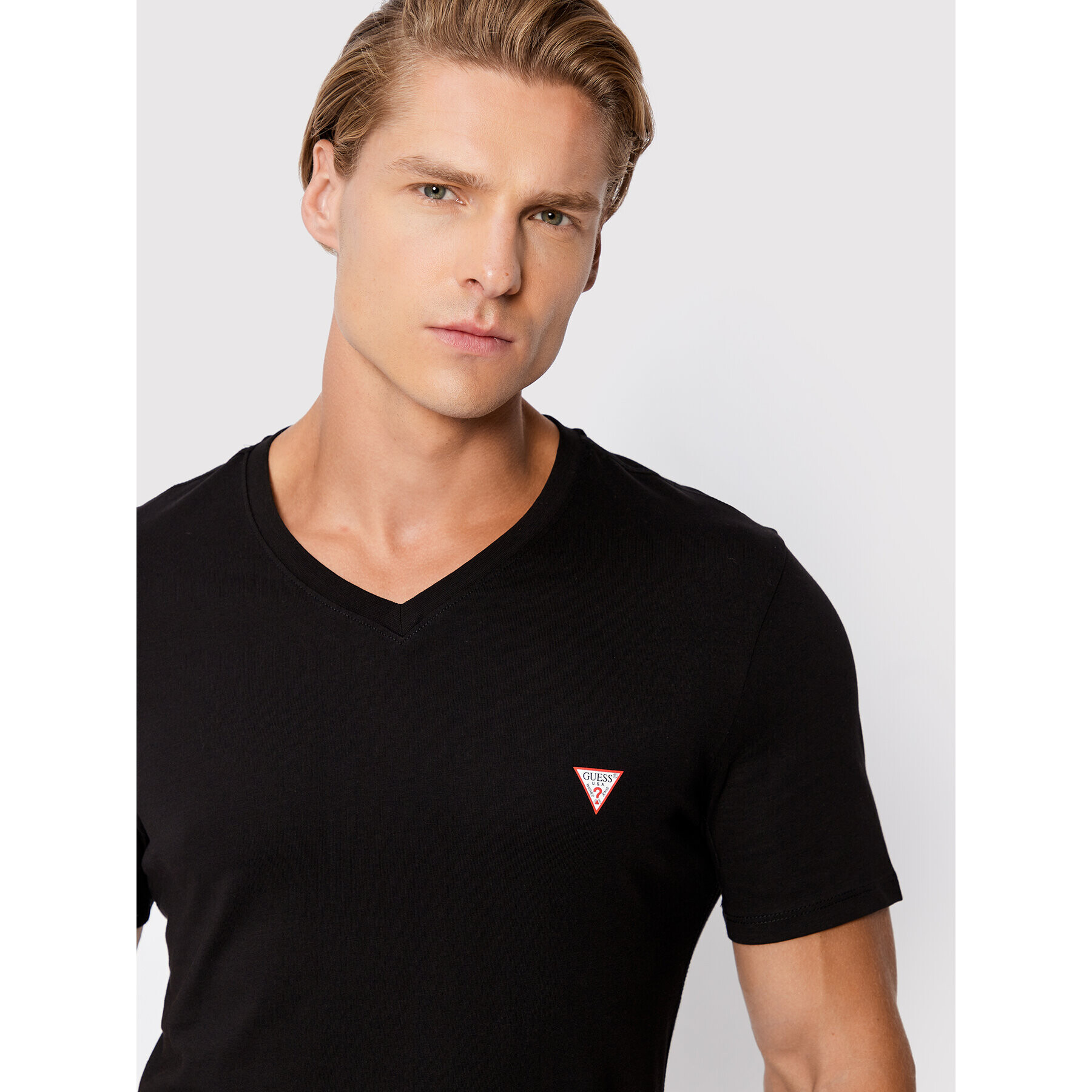 Guess Tricou M2YI37 I3Z11 Negru Slim Fit - Pled.ro