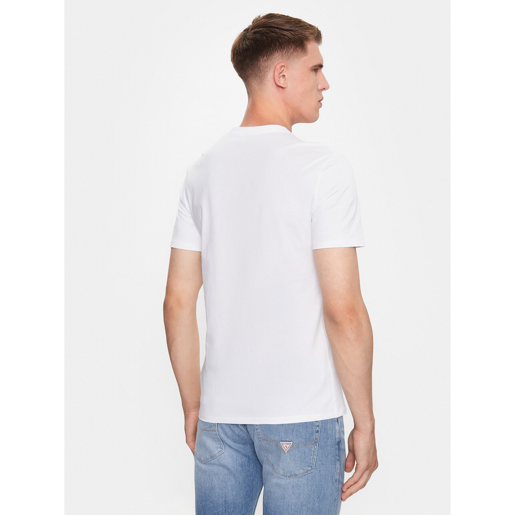 Guess Tricou M2YI37 I3Z14 Alb Slim Fit - Pled.ro