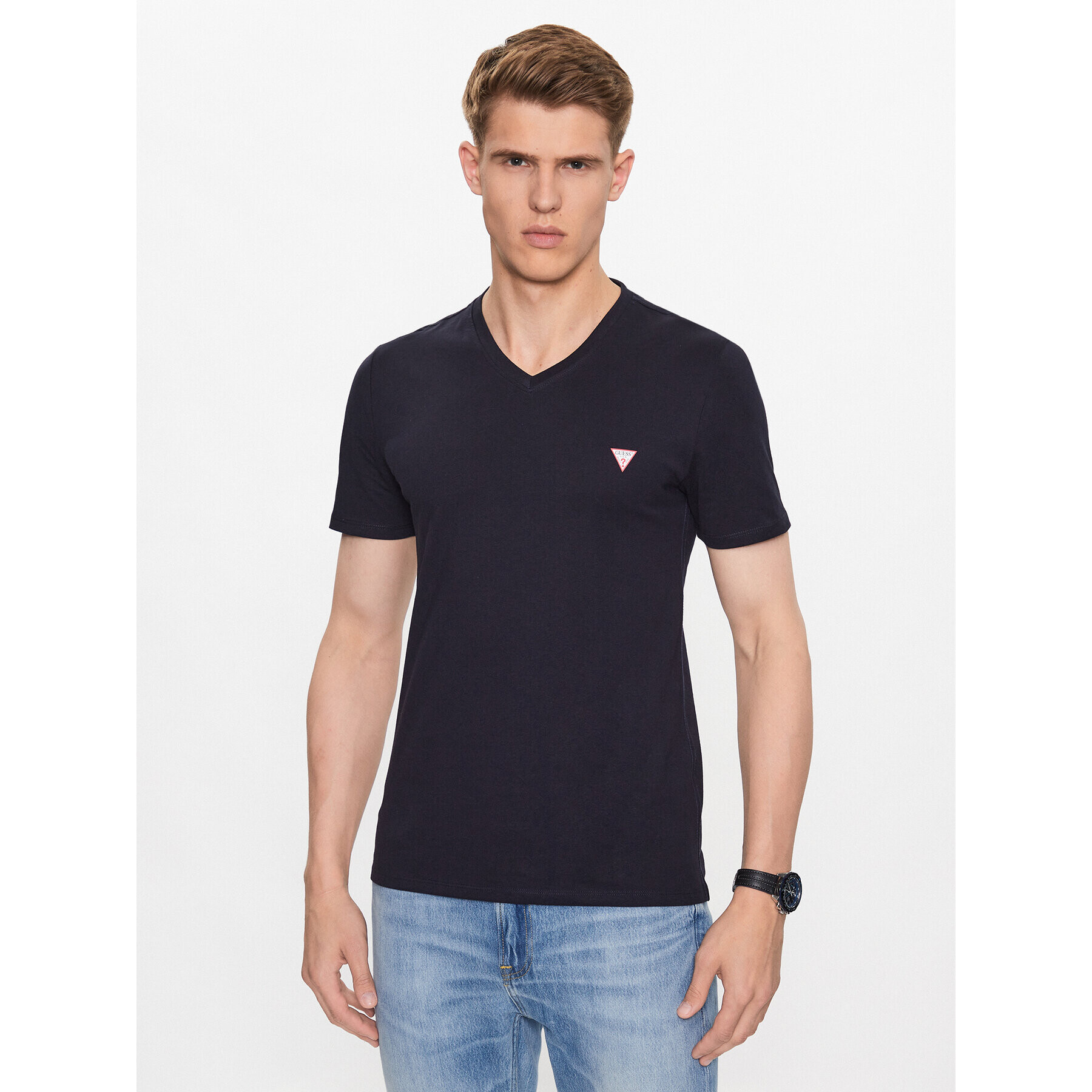 Guess Tricou M2YI37 I3Z14 Bleumarin Slim Fit - Pled.ro