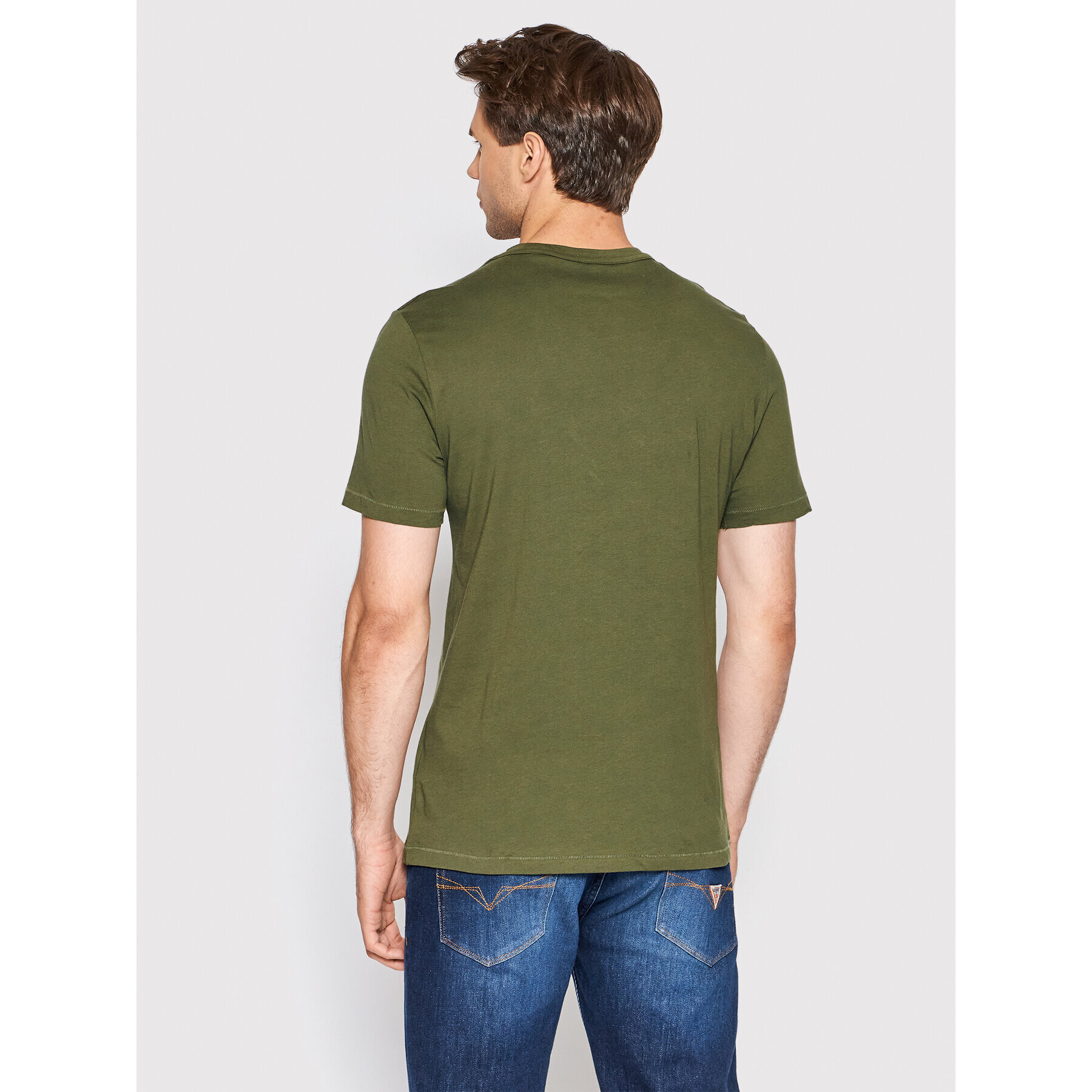 Guess Tricou M2YI40 KB7N1 Verde Slim Fit - Pled.ro