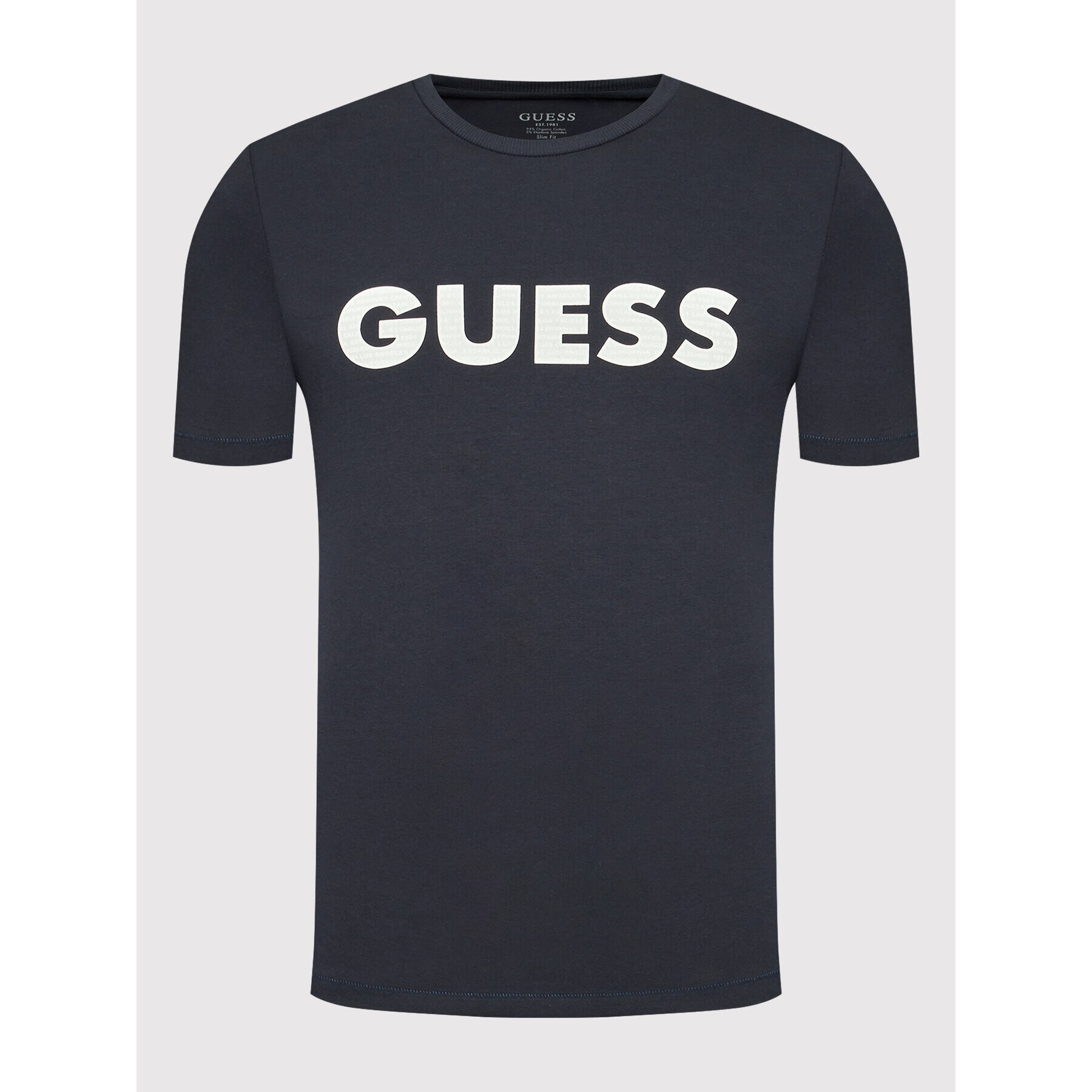 Guess Tricou M2YI42 J1311 Bleumarin Slim Fit - Pled.ro