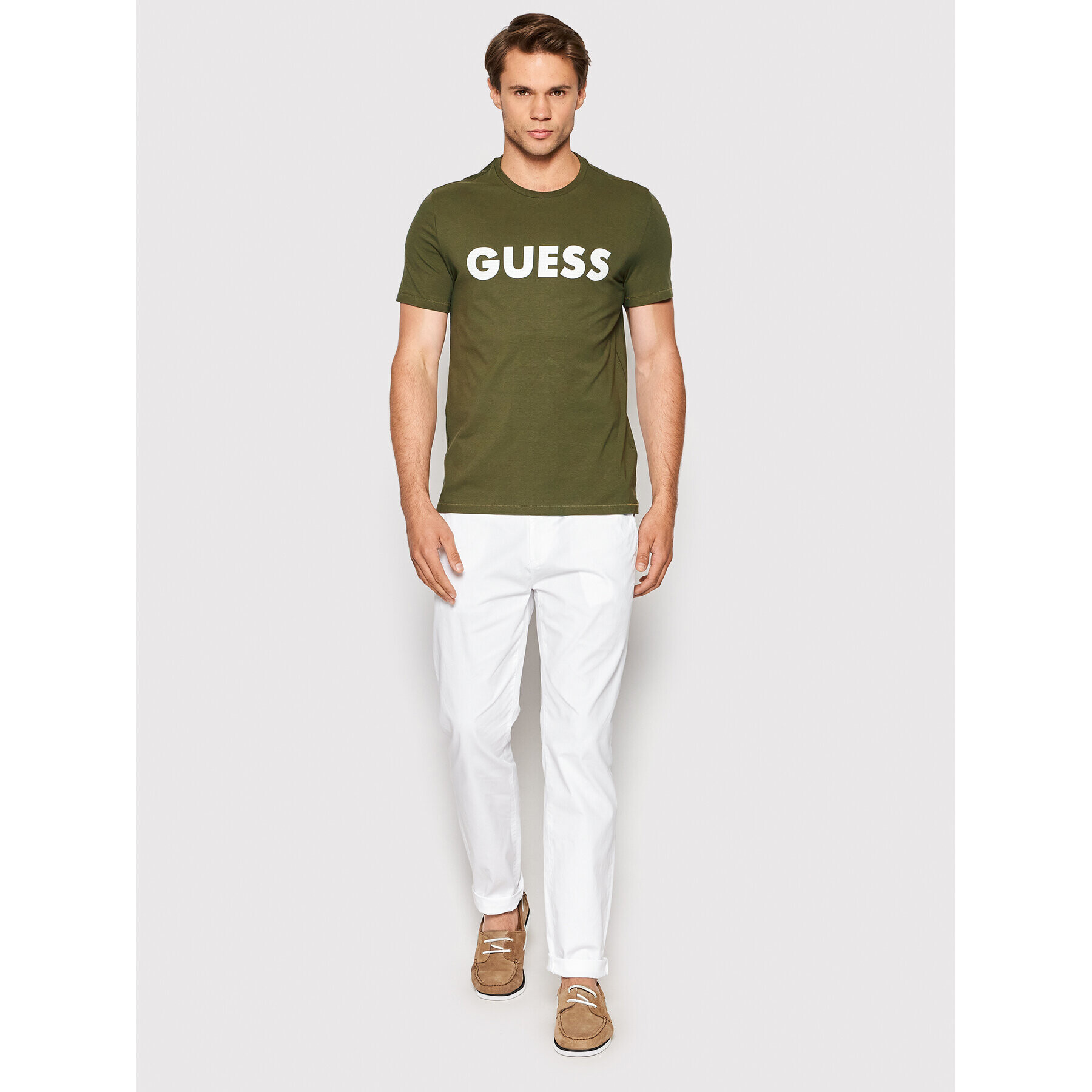 Guess Tricou M2YI42 J1311 Verde Slim Fit - Pled.ro