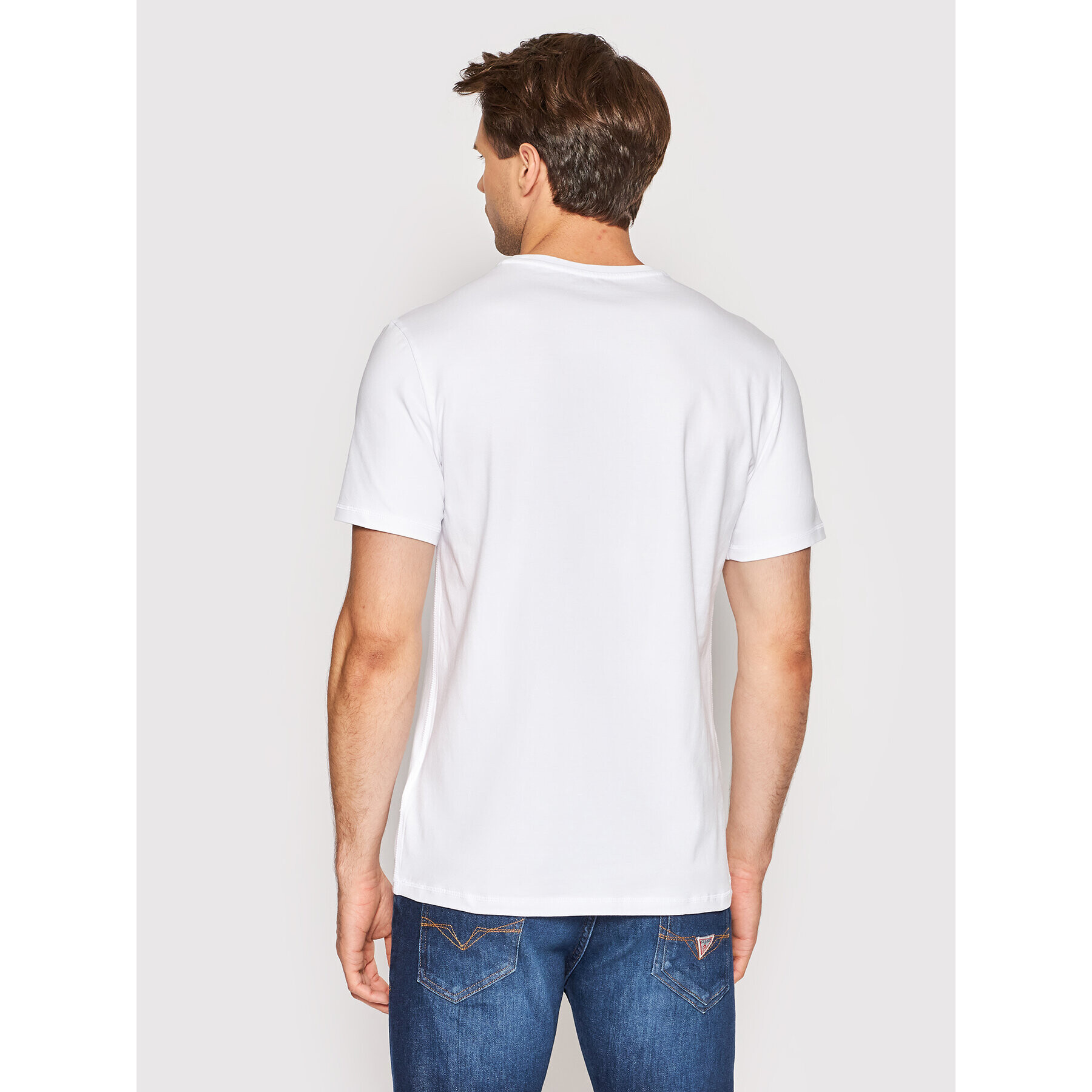 Guess Tricou M2YI44 J1311 Alb Slim Fit - Pled.ro