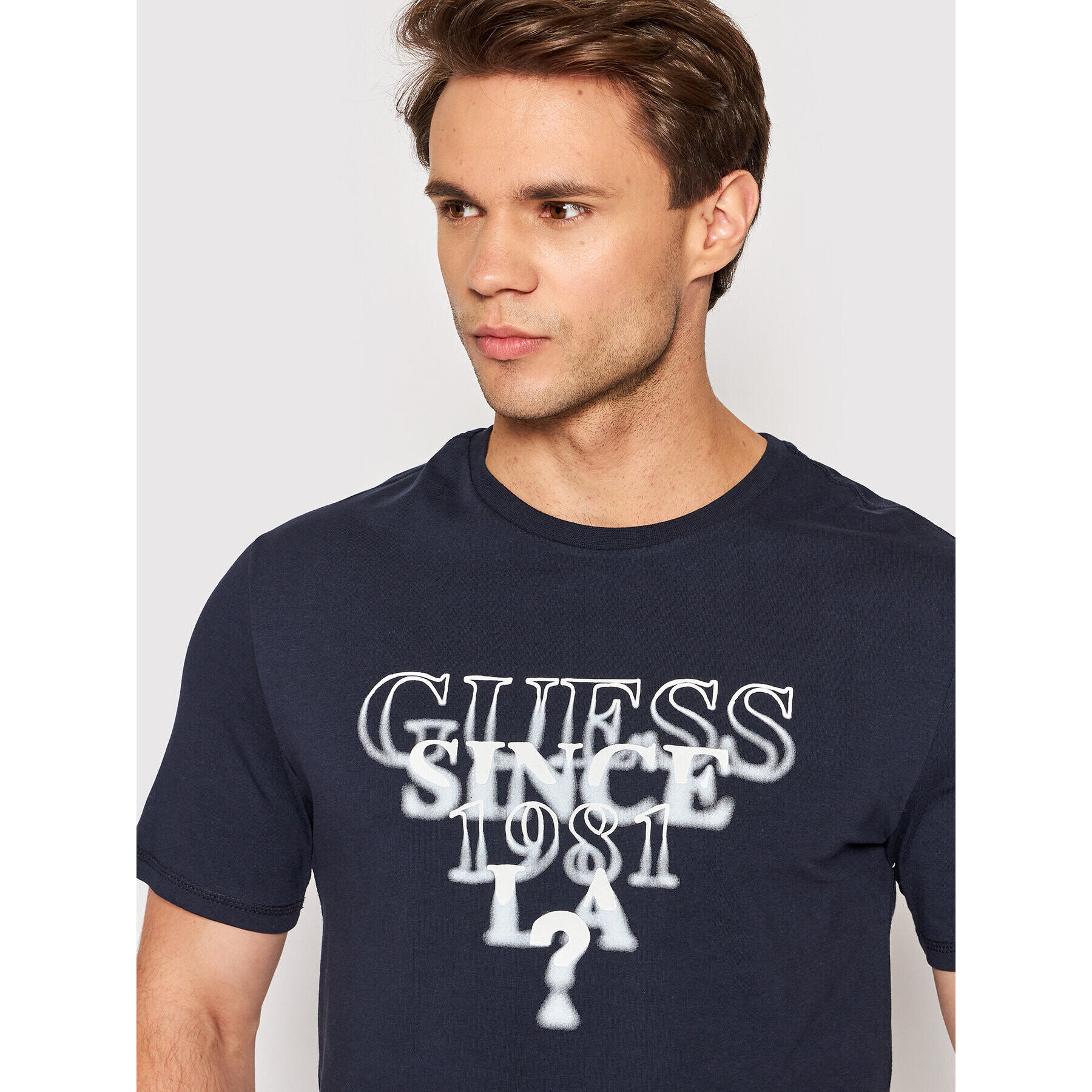 Guess Tricou M2YI44 J1311 Bleumarin Slim Fit - Pled.ro