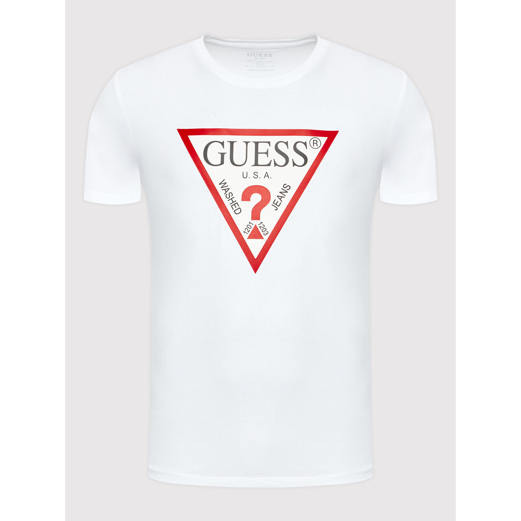 Guess Tricou M2YI71 I3Z11 Alb Slim Fit - Pled.ro