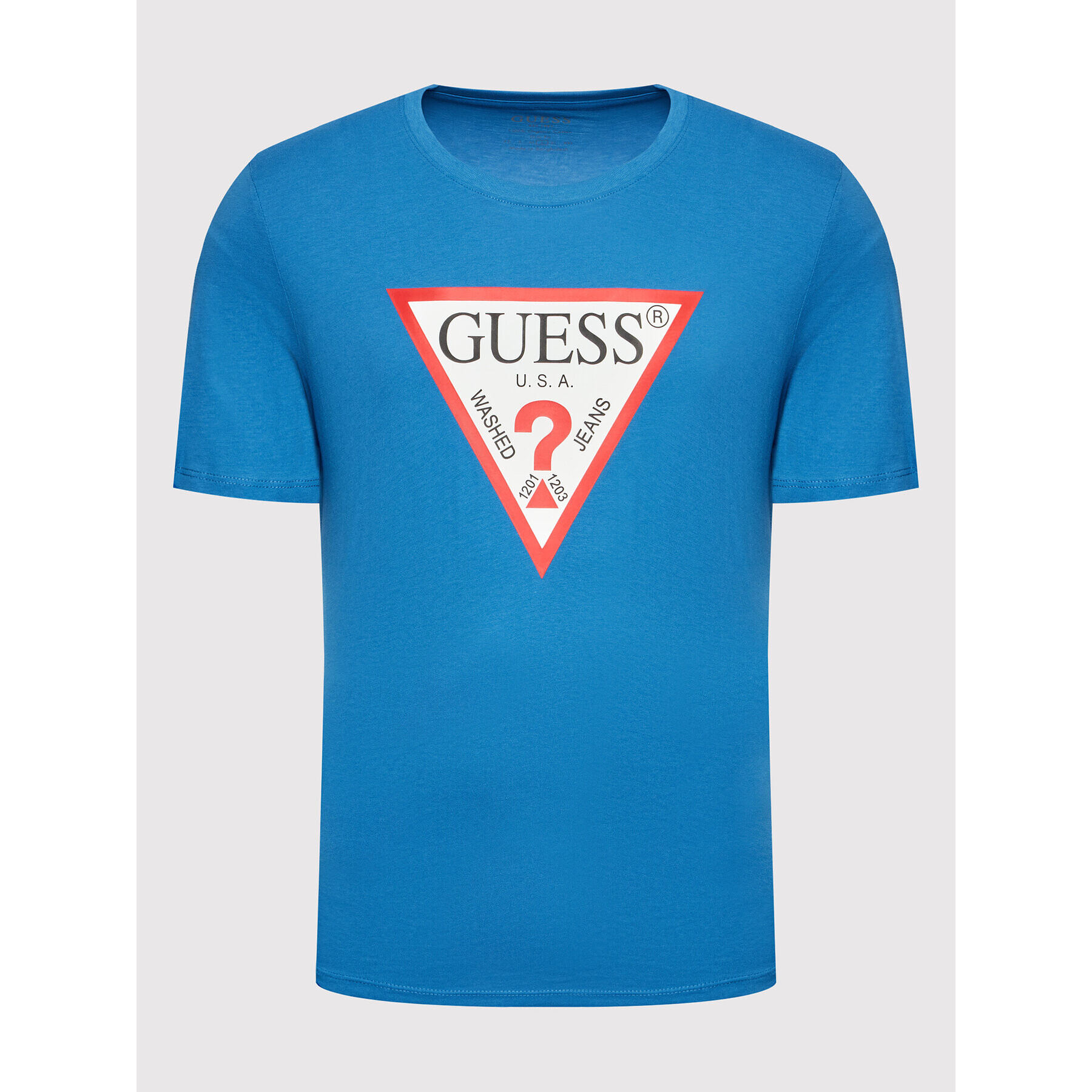 Guess Tricou M2YI71 I3Z11 Albastru Slim Fit - Pled.ro