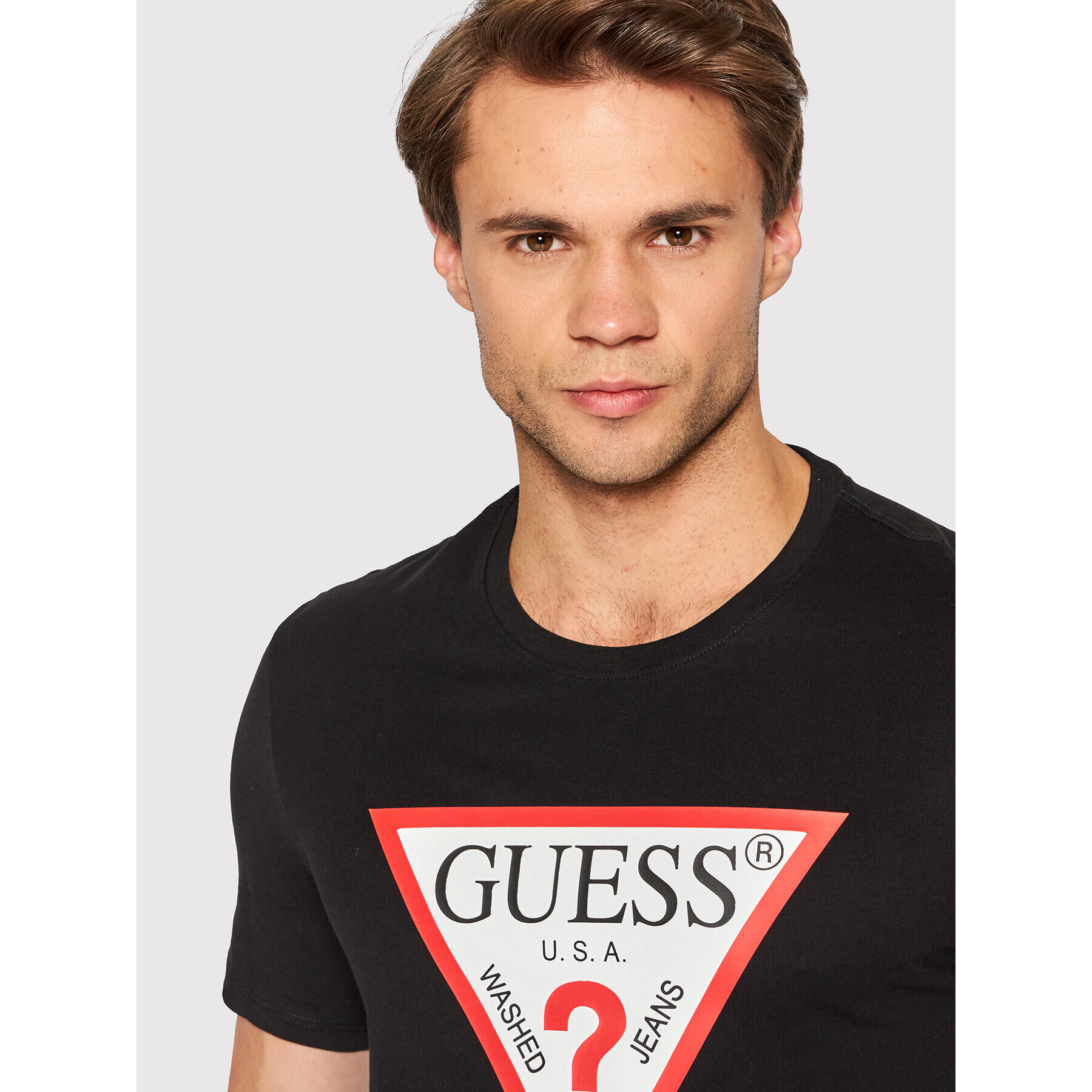 Guess Tricou M2YI71 I3Z11 Negru Slim Fit - Pled.ro