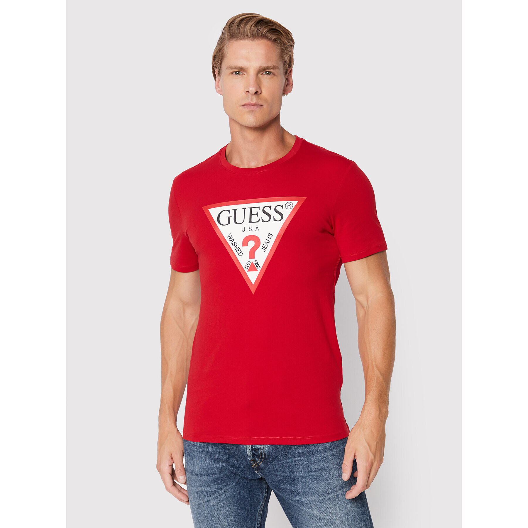 Guess Tricou M2YI71 I3Z11 Roșu Slim Fit - Pled.ro