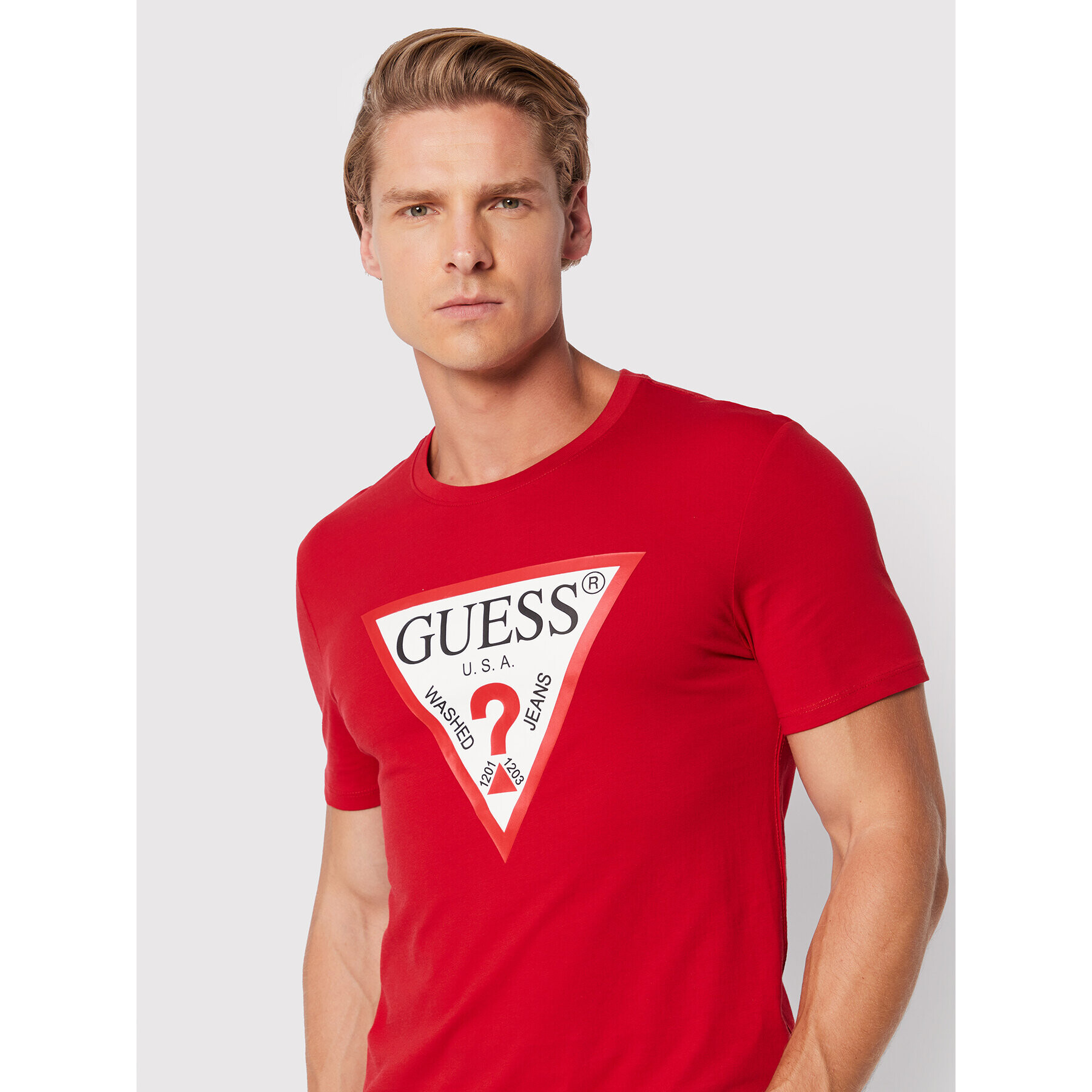 Guess Tricou M2YI71 I3Z11 Roșu Slim Fit - Pled.ro