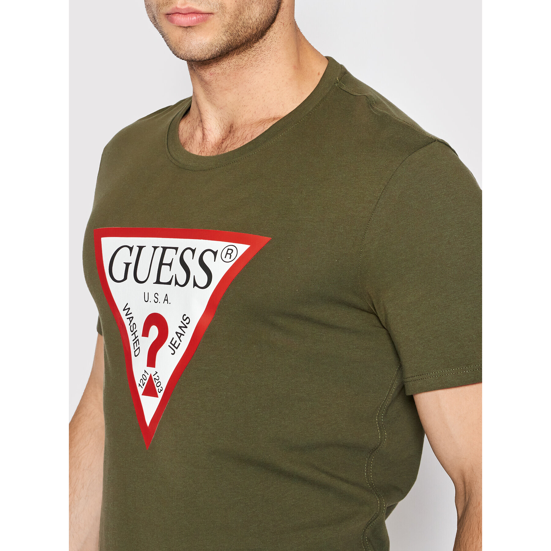 Guess Tricou M2YI71 I3Z11 Verde Slim Fit - Pled.ro