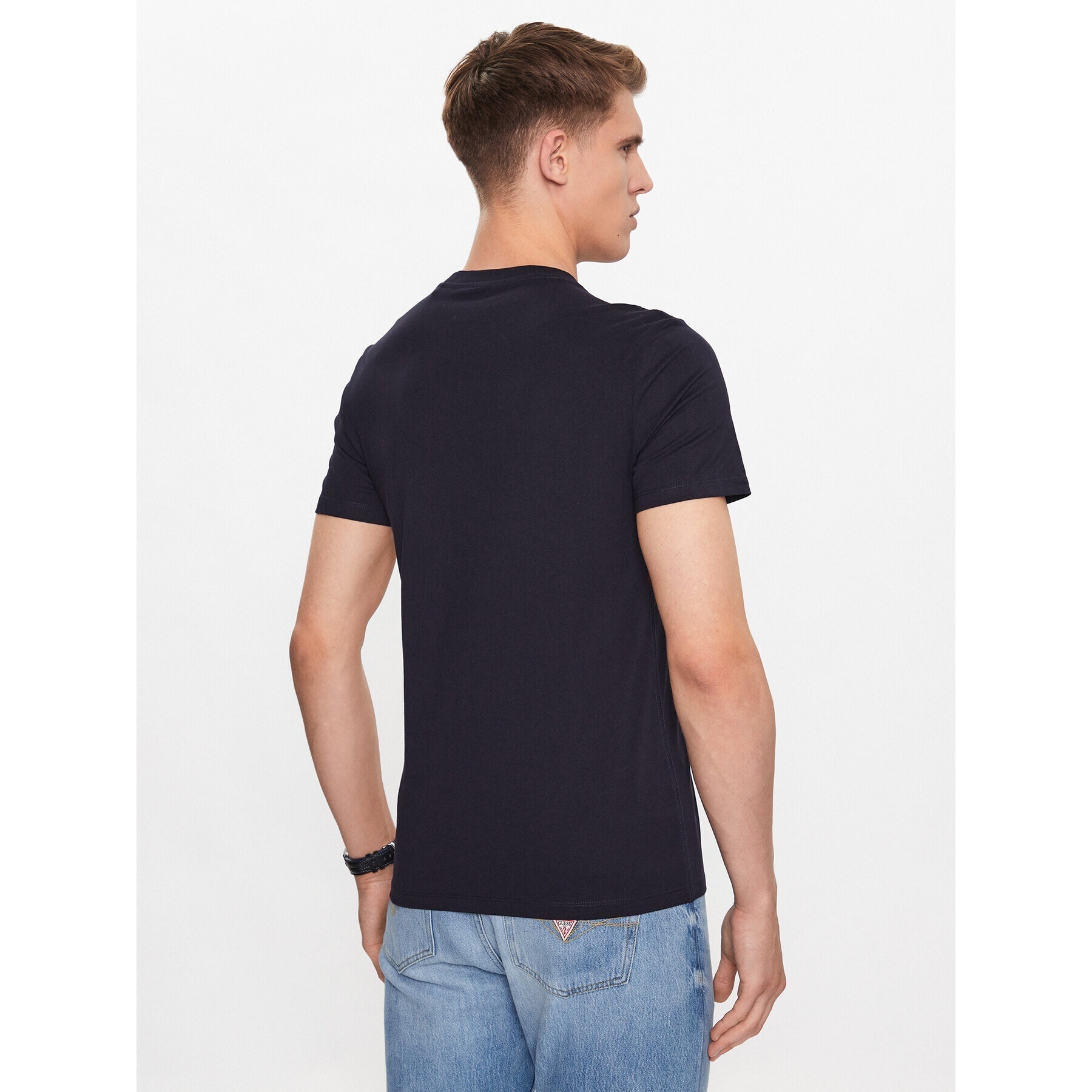 Guess Tricou M2YI71 I3Z14 Bleumarin Slim Fit - Pled.ro