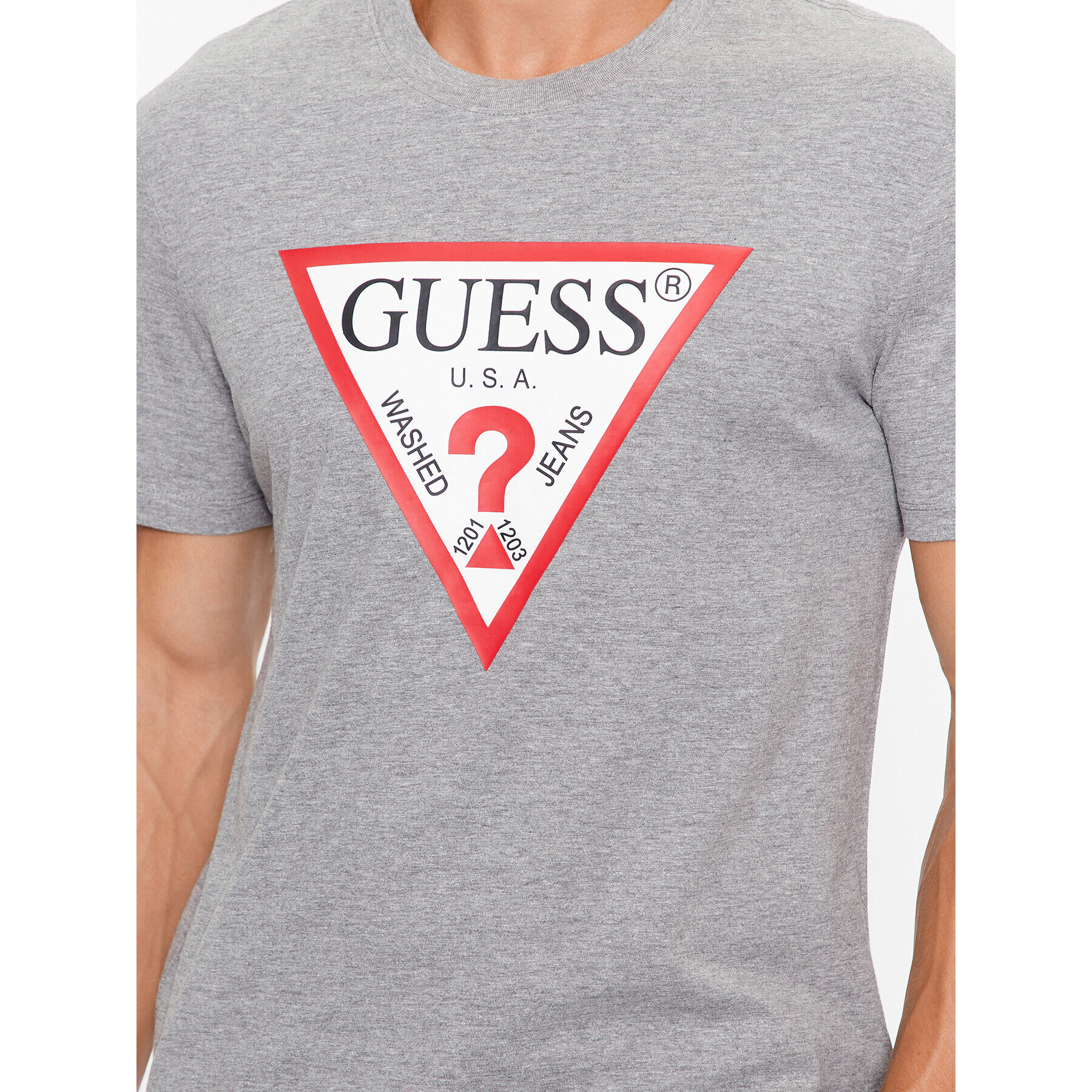 Guess Tricou M2YI71 I3Z14 Gri Slim Fit - Pled.ro