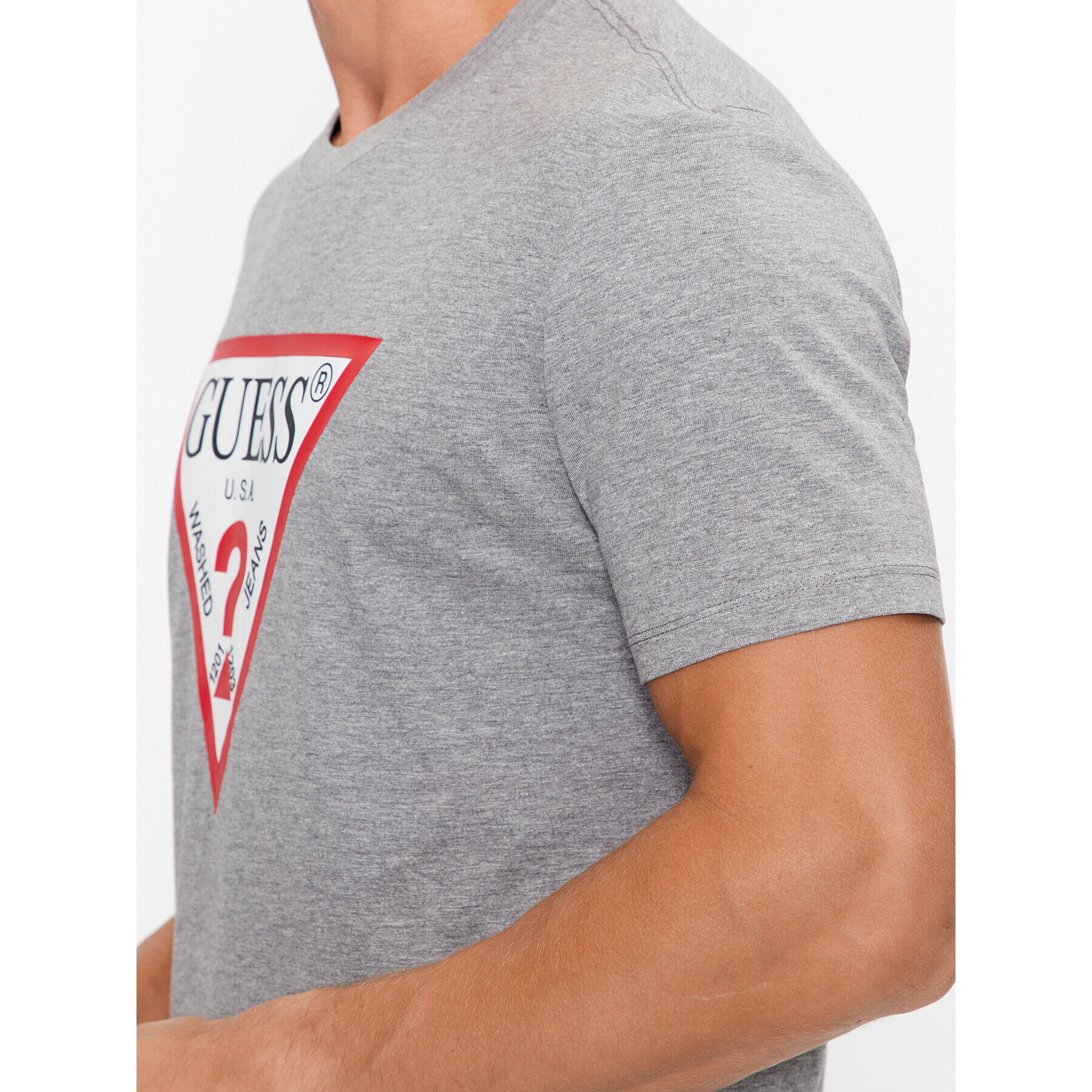 Guess Tricou M2YI71 I3Z14 Gri Slim Fit - Pled.ro