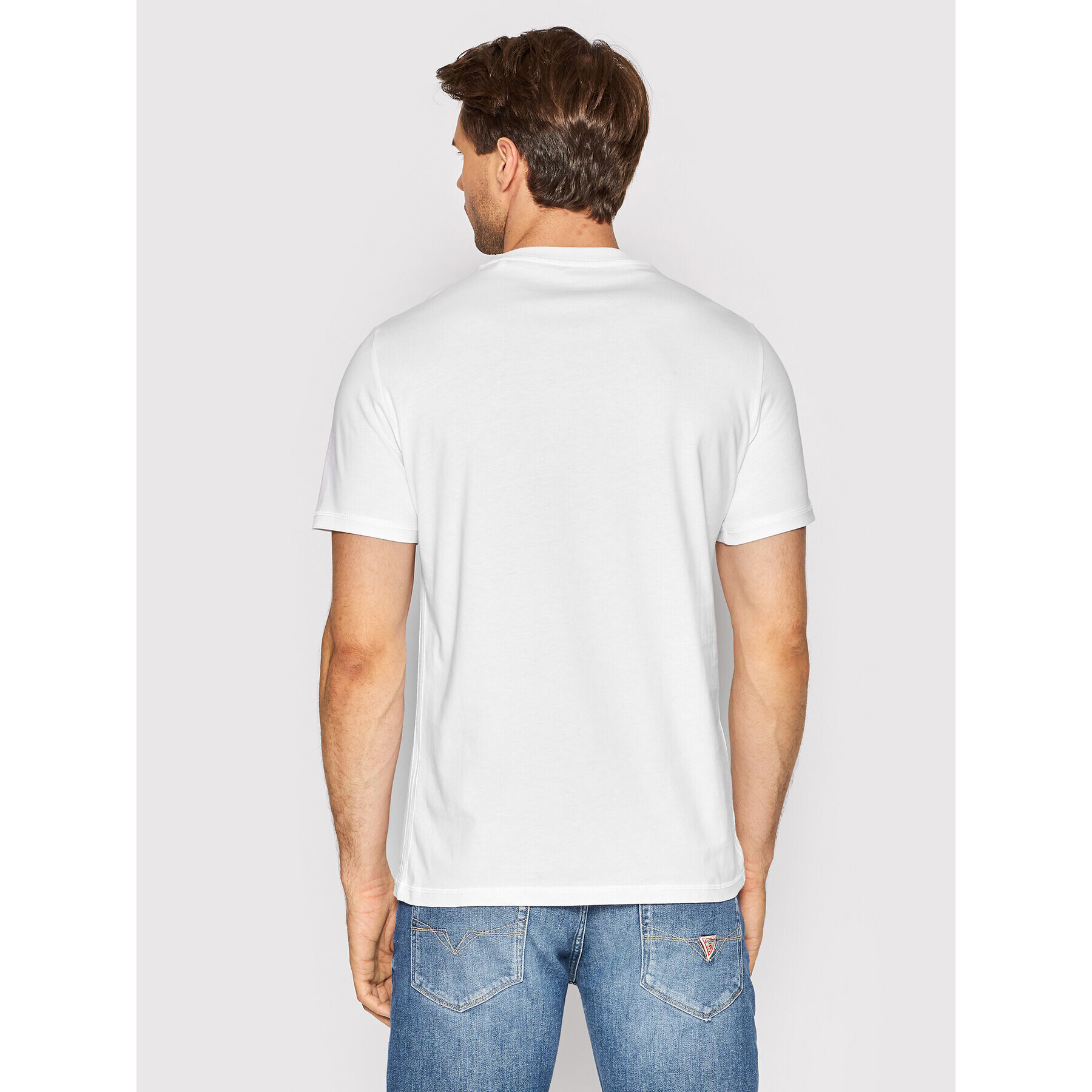 Guess Tricou M2YI72 I3Z11 Alb Slim Fit - Pled.ro