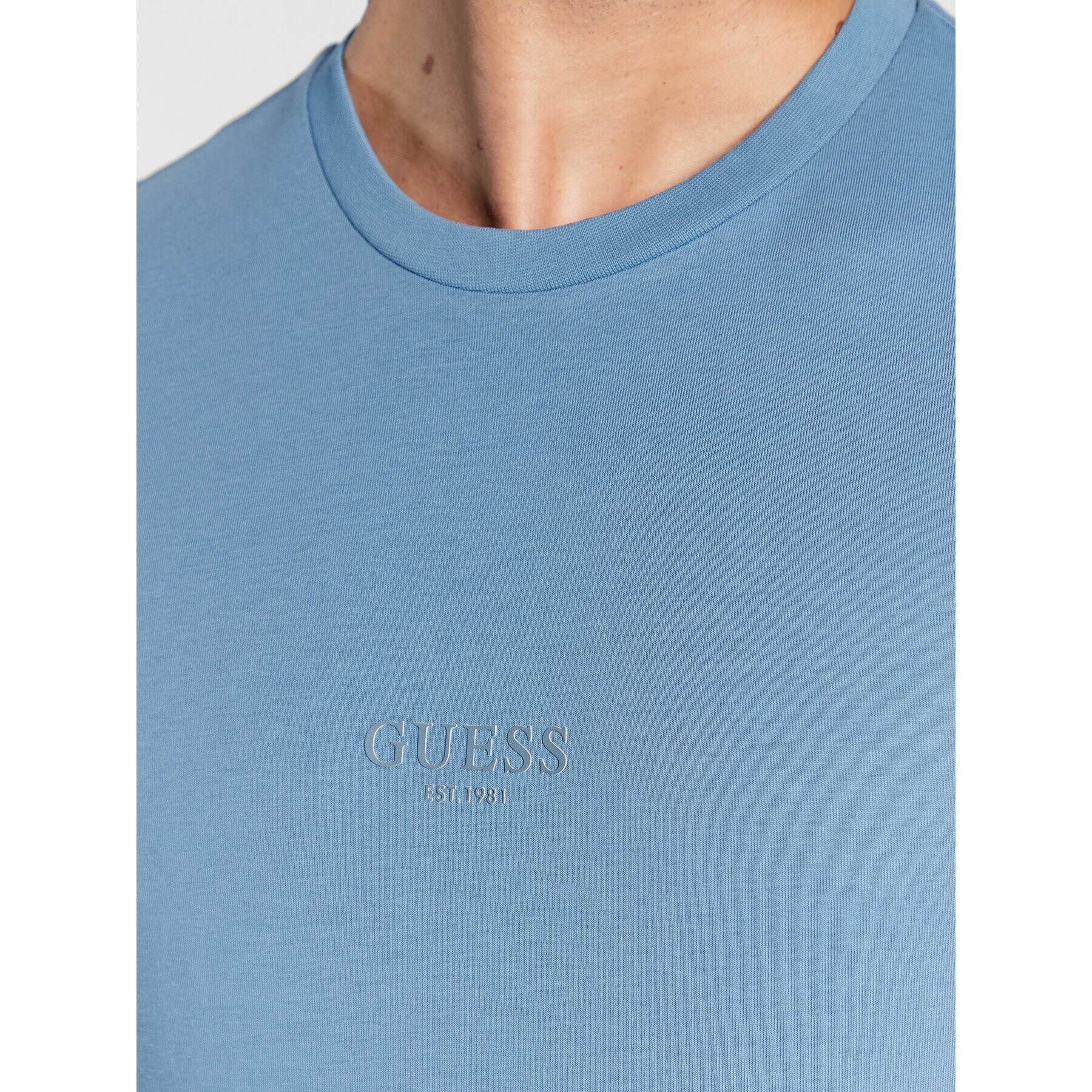 Guess Tricou M2YI72 I3Z11 Albastru Slim Fit - Pled.ro