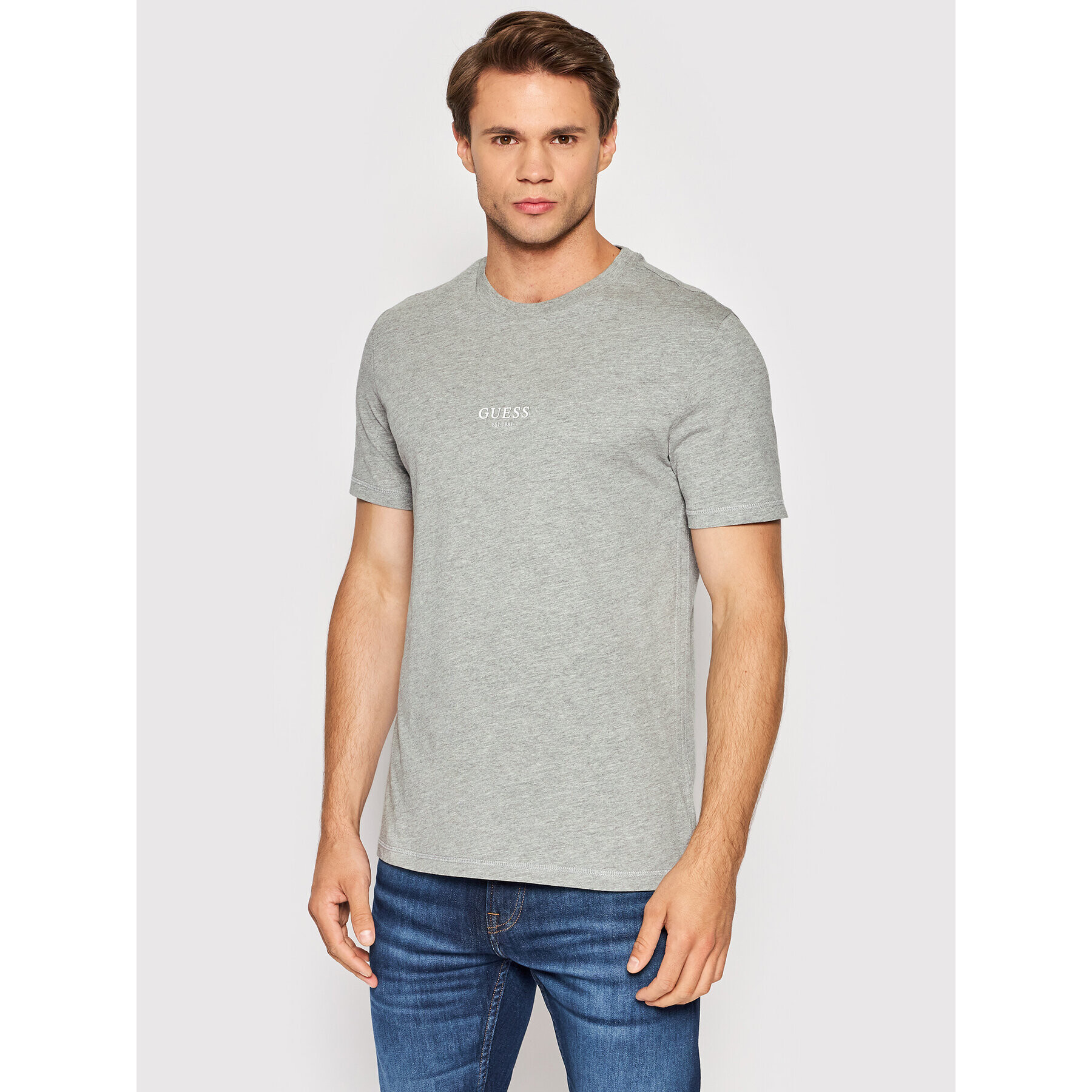 Guess Tricou M2YI72 I3Z11 Gri Slim Fit - Pled.ro