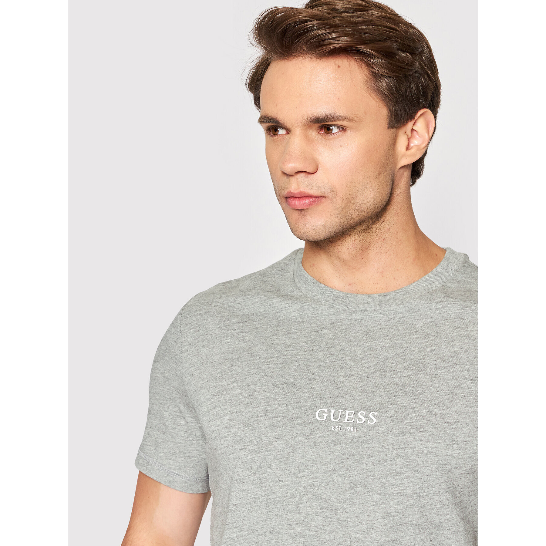 Guess Tricou M2YI72 I3Z11 Gri Slim Fit - Pled.ro