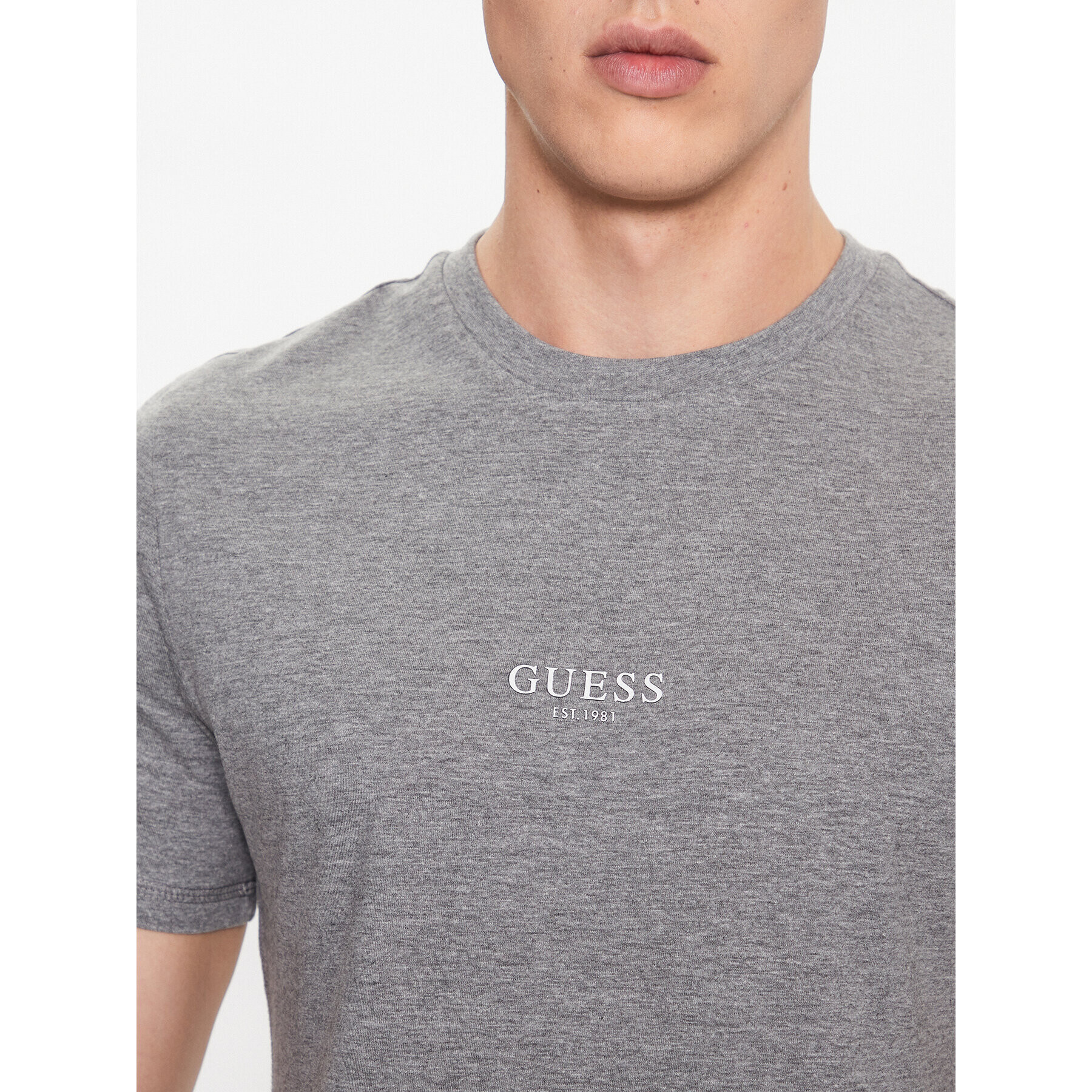 Guess Tricou M2YI72 I3Z14 Gri Slim Fit - Pled.ro