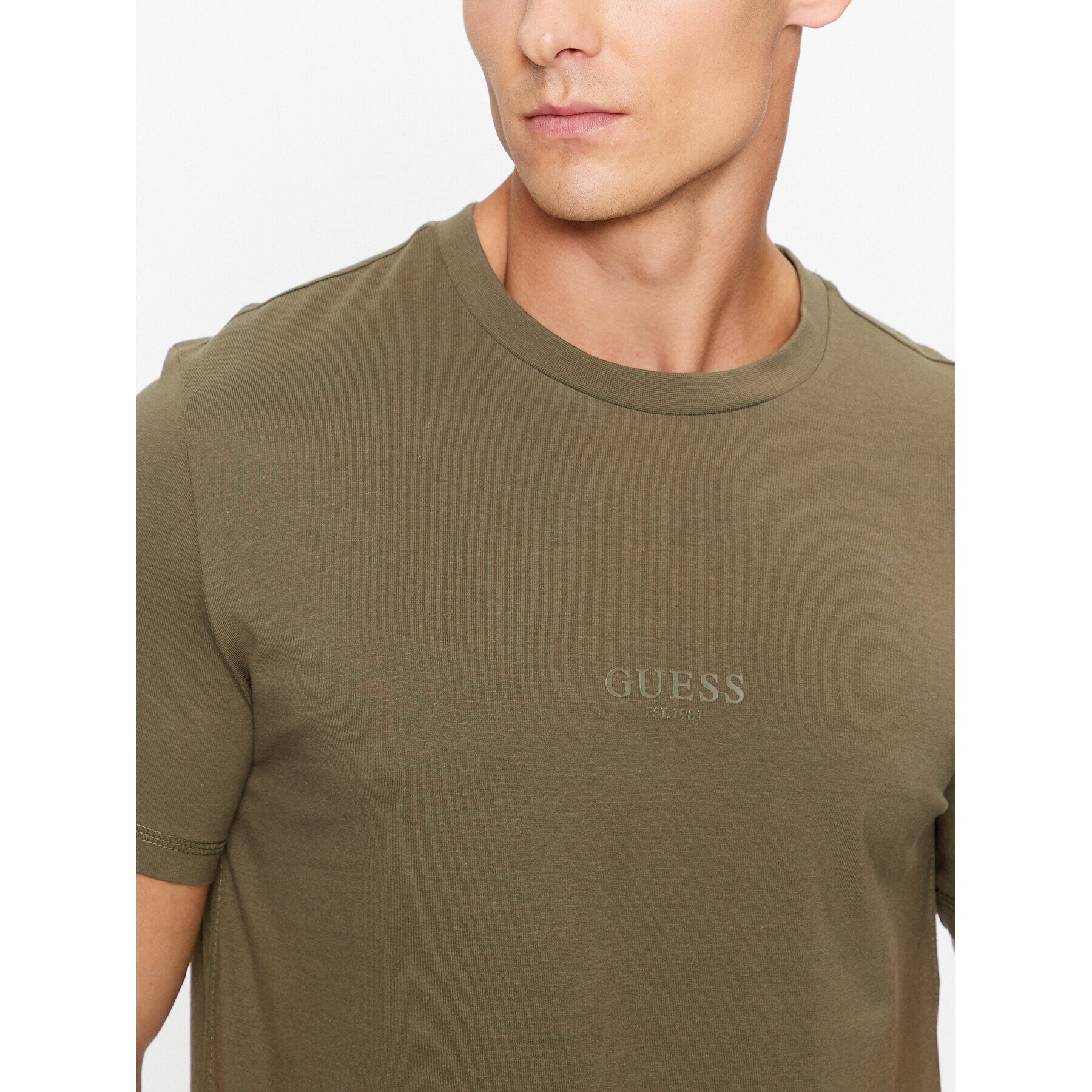 Guess Tricou M2YI72 I3Z14 Verde Slim Fit - Pled.ro