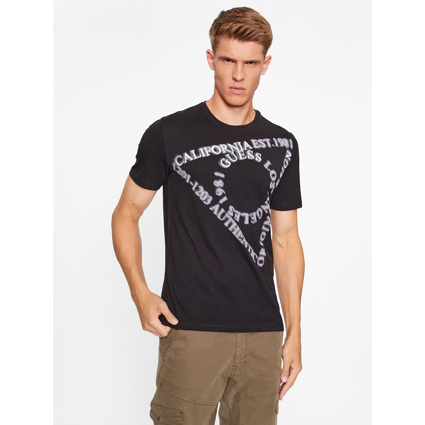 Guess Tricou M3BI13 I3Z14 Negru Slim Fit - Pled.ro