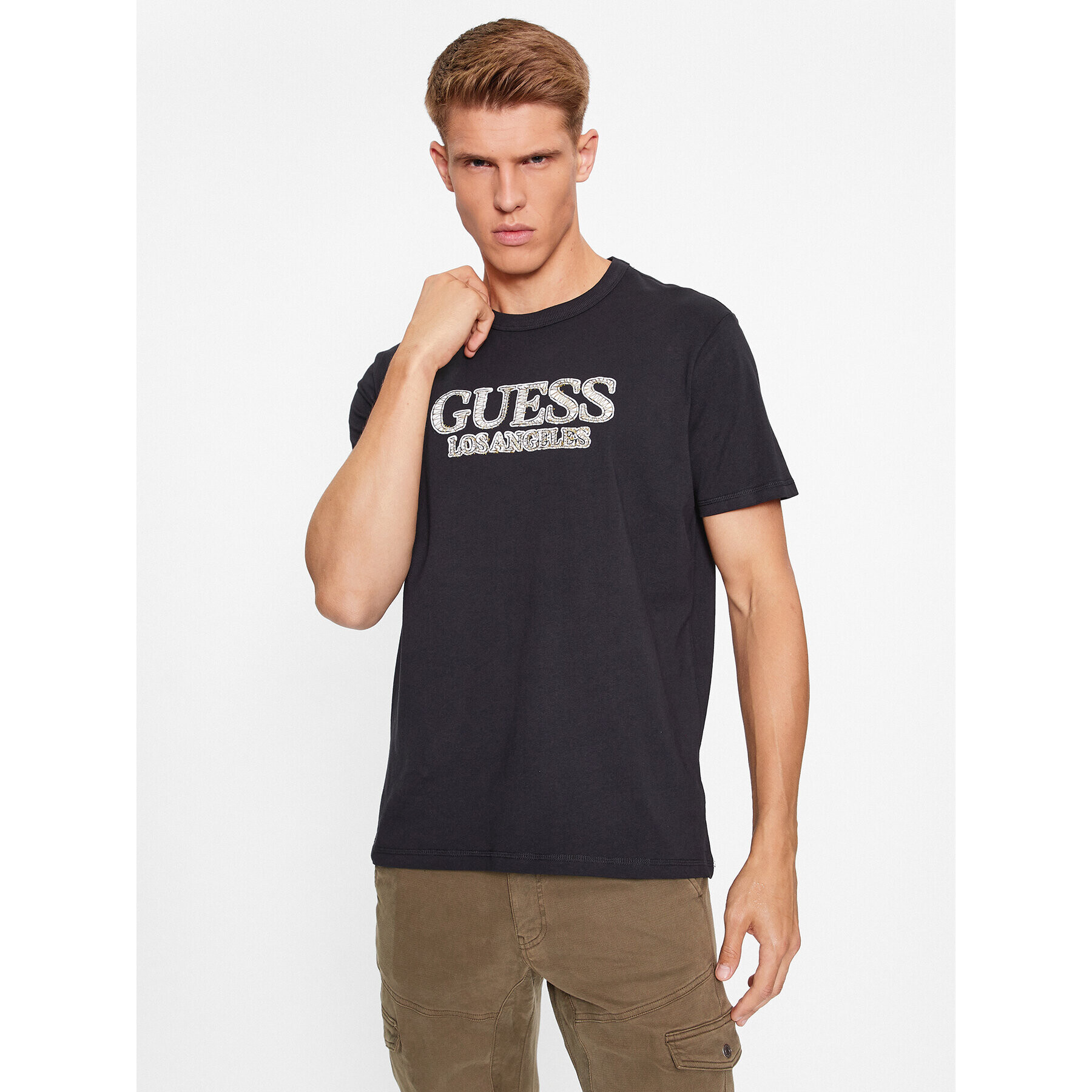 Guess Tricou M3BI19 I3Z14 Negru Regular Fit - Pled.ro