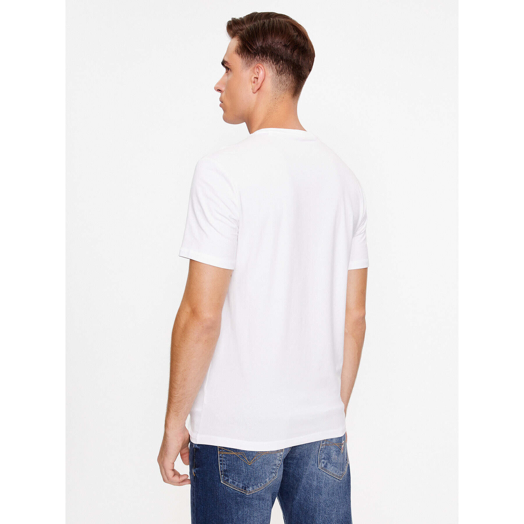 Guess Tricou M3BI35 J1314 Alb Slim Fit - Pled.ro