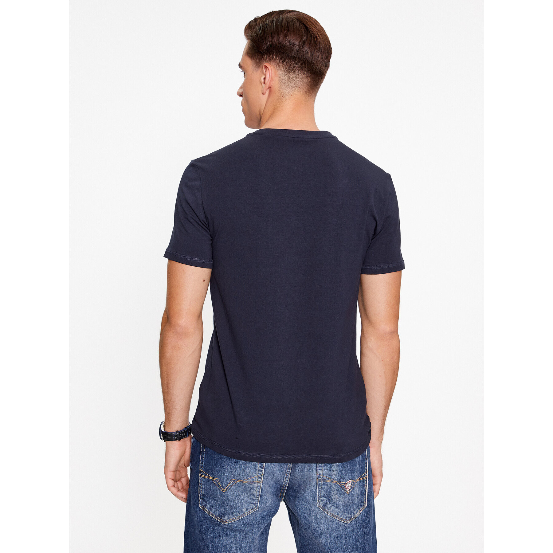 Guess Tricou M3BI35 J1314 Albastru Slim Fit - Pled.ro