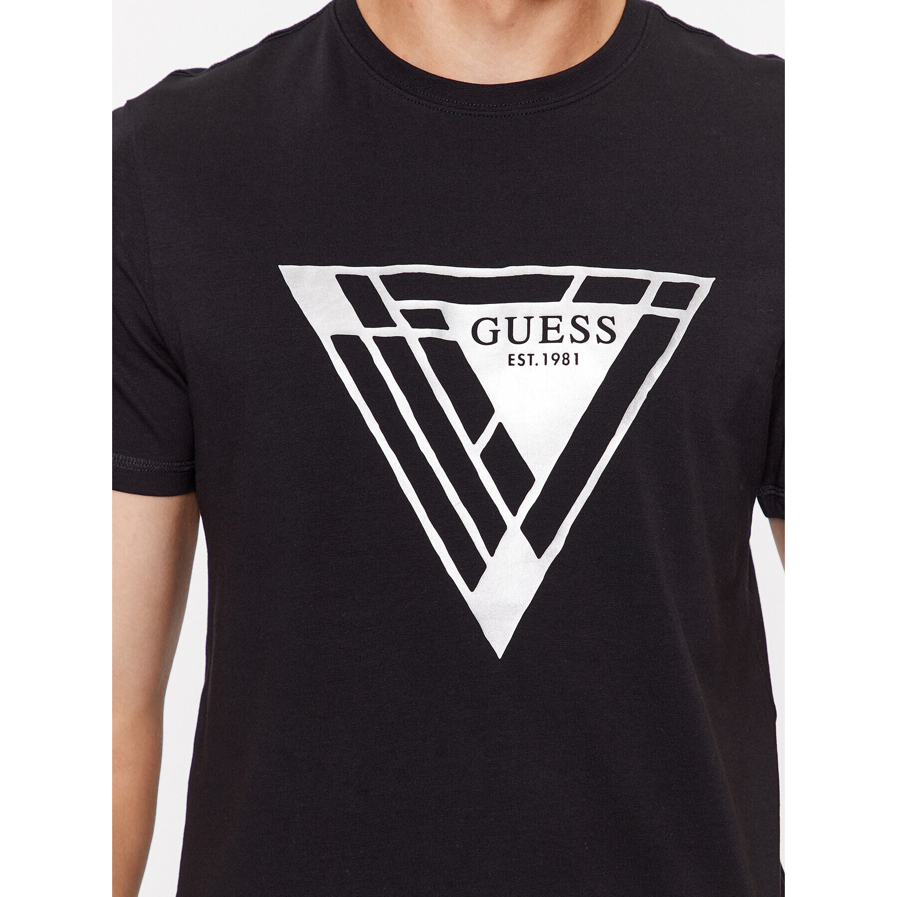 Guess Tricou M3BI35 J1314 Negru Slim Fit - Pled.ro