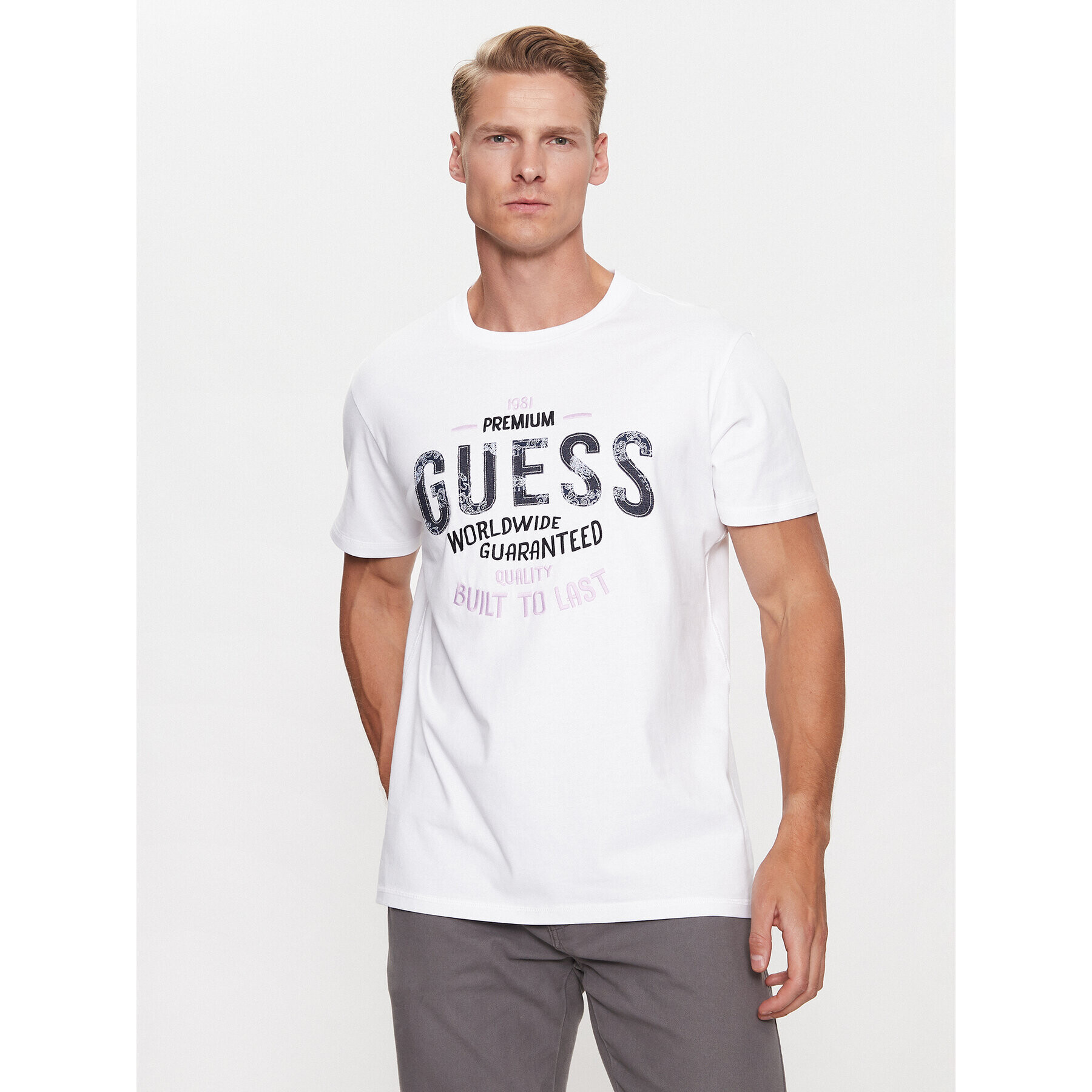 Guess Tricou M3BI41 K8FQ4 Alb Regular Fit - Pled.ro