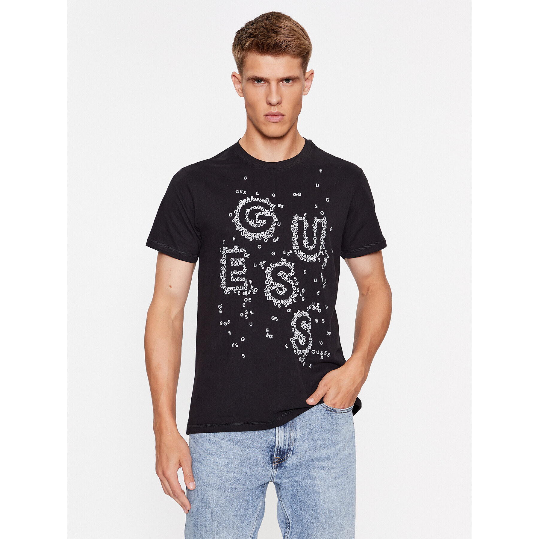 Guess Tricou M3BI42 K8FQ4 Negru Regular Fit - Pled.ro