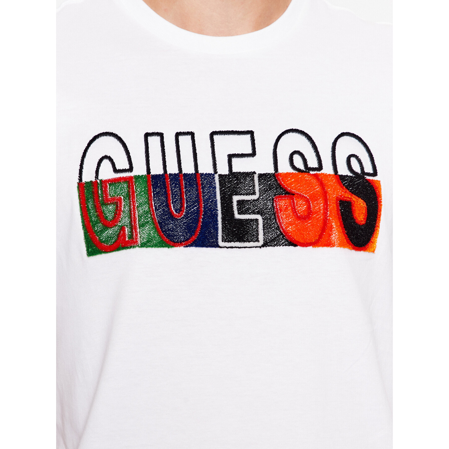 Guess Tricou M3BI64 KBXG1 Alb Slim Fit - Pled.ro