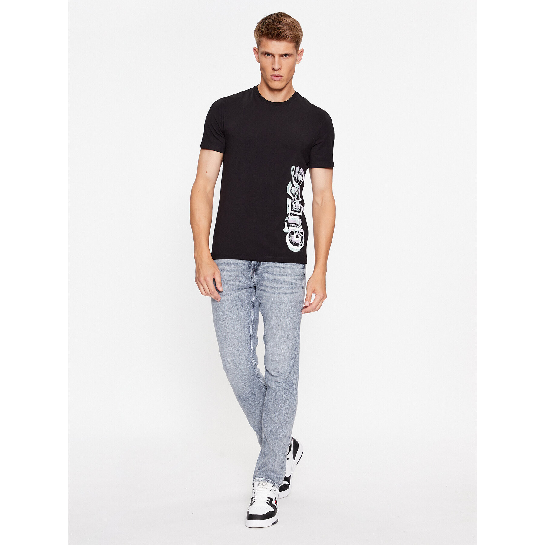 Guess Tricou M3BI73 J1314 Negru Slim Fit - Pled.ro