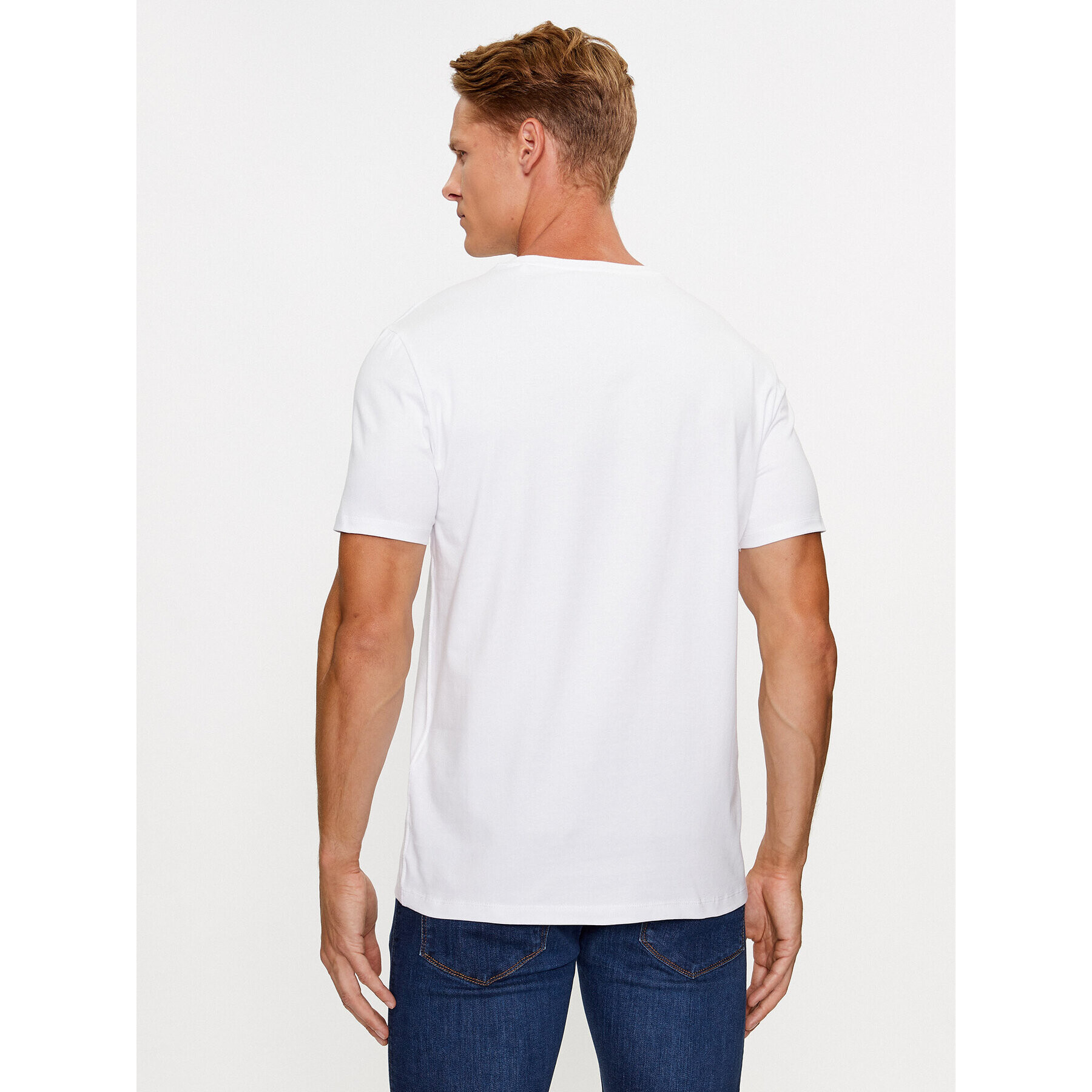 Guess Tricou M3BI77 J1314 Alb Slim Fit - Pled.ro